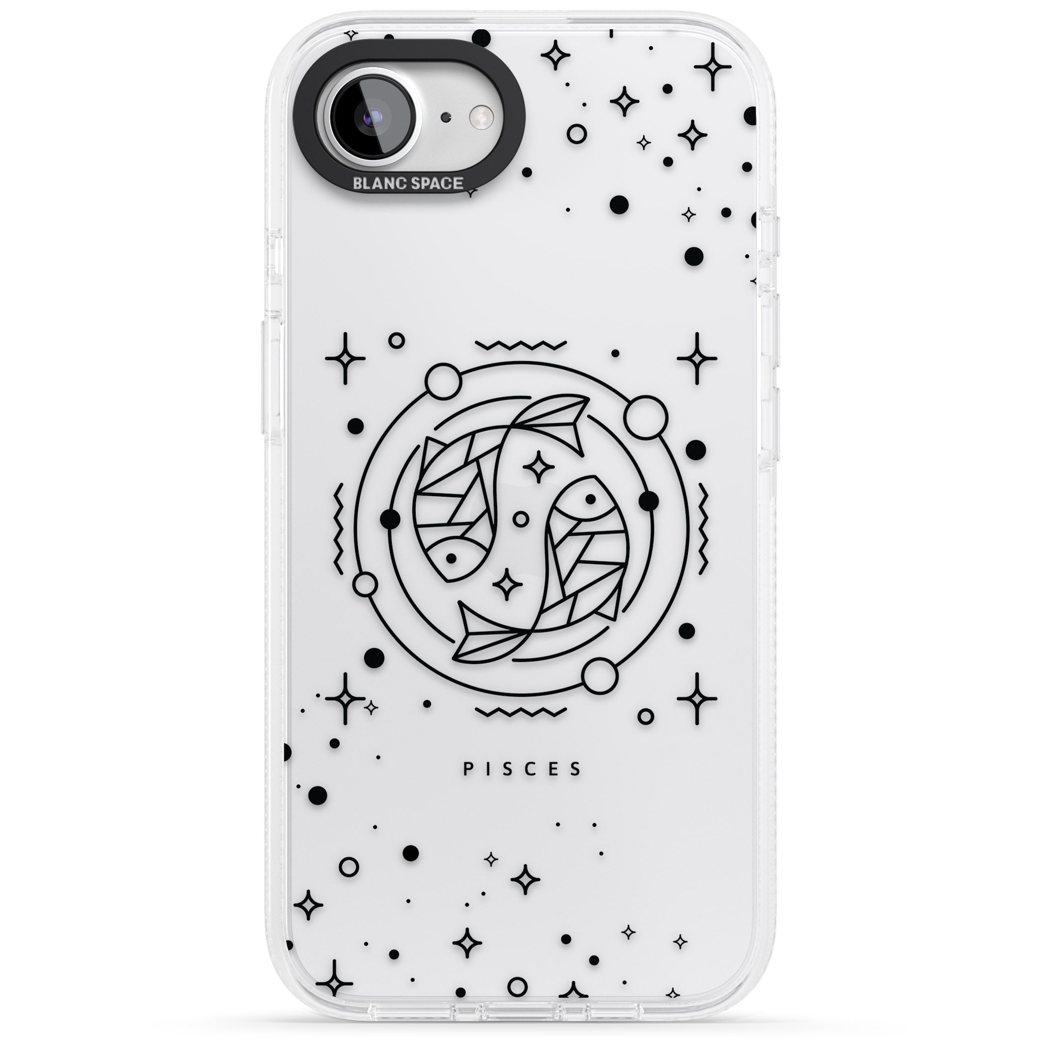 Pisces Emblem - Transparent Design iPhone 16e Clear Case Impact Air - Blanc Space