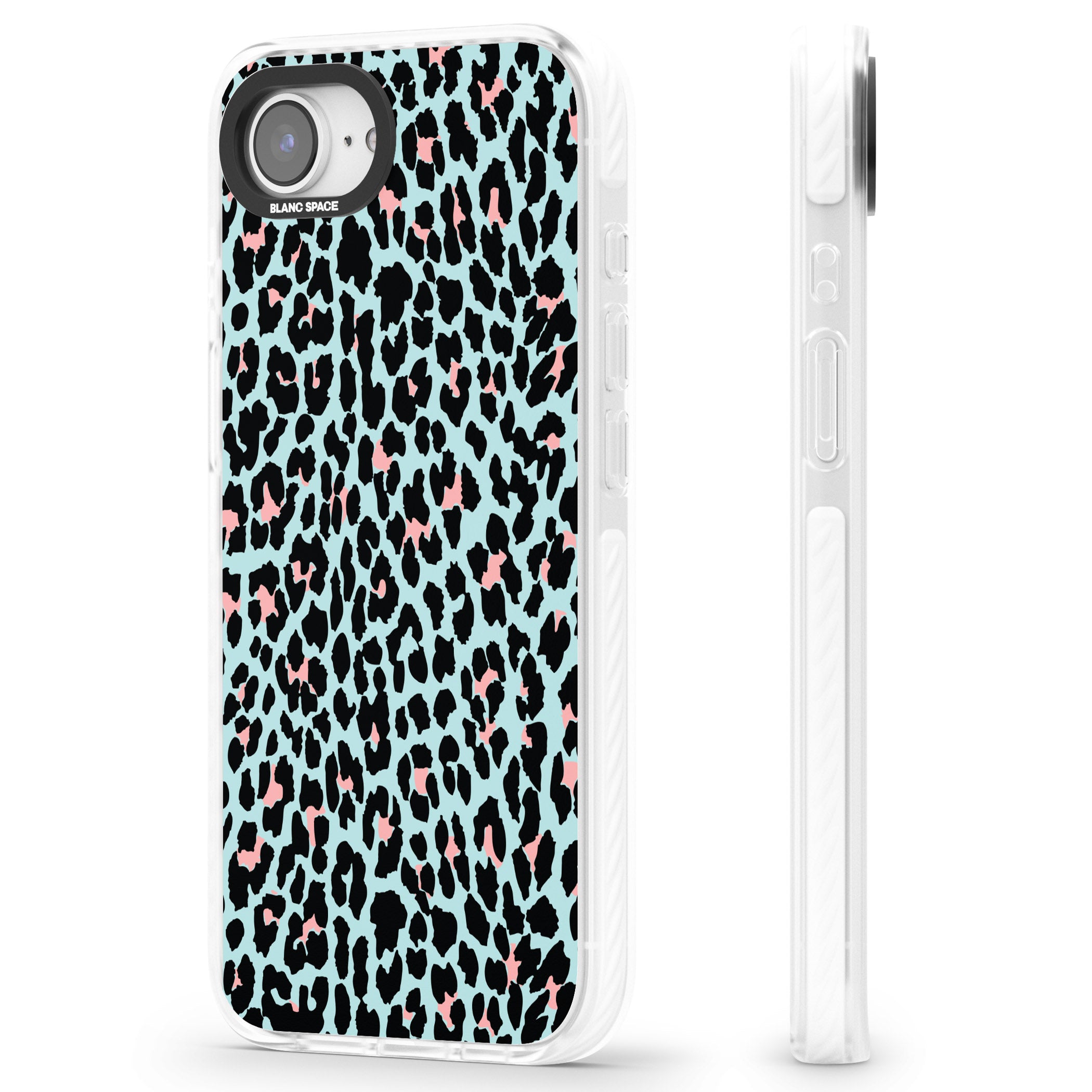 Pastel Blue & Pink Leopard Print