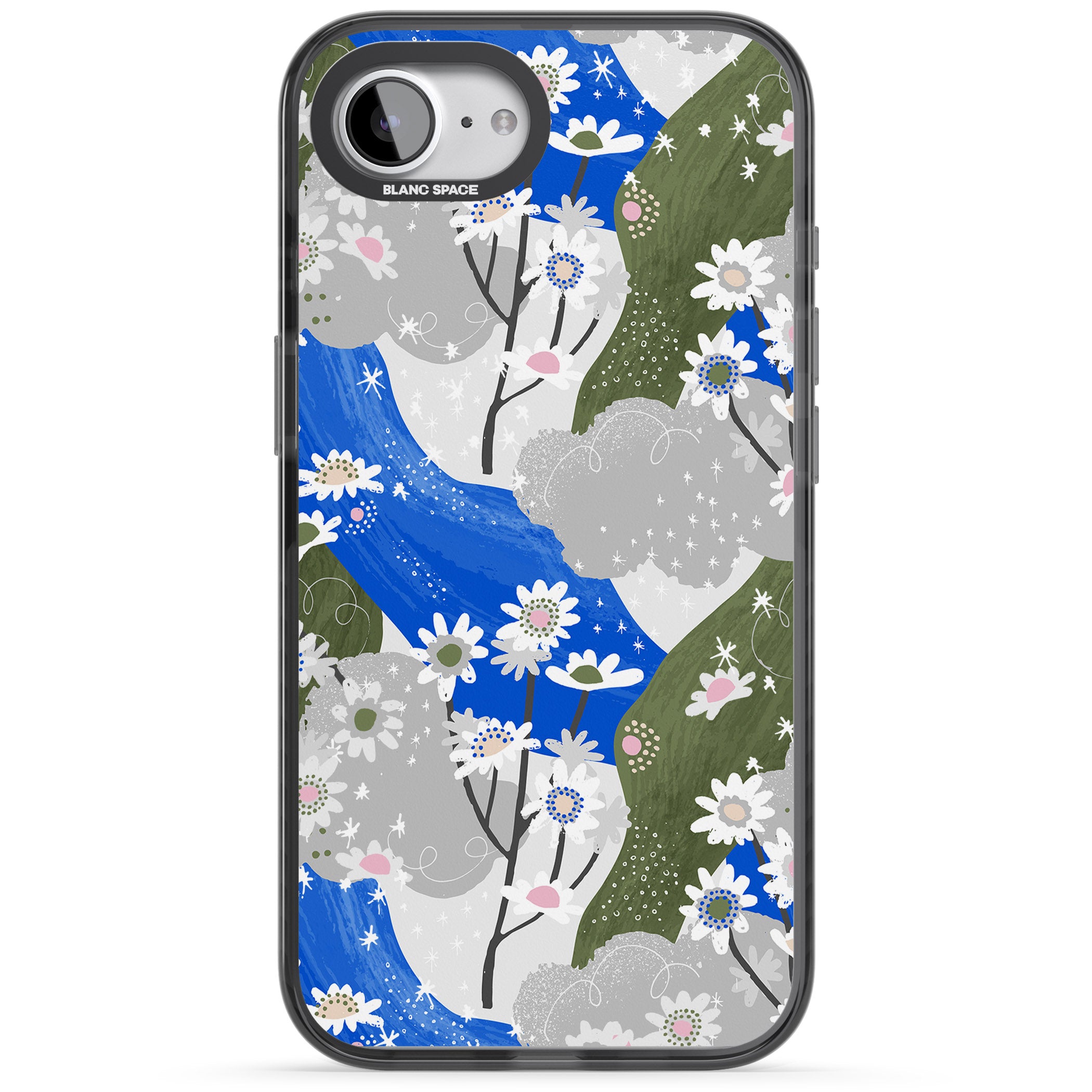 Blue & Grey Daisies Pattern