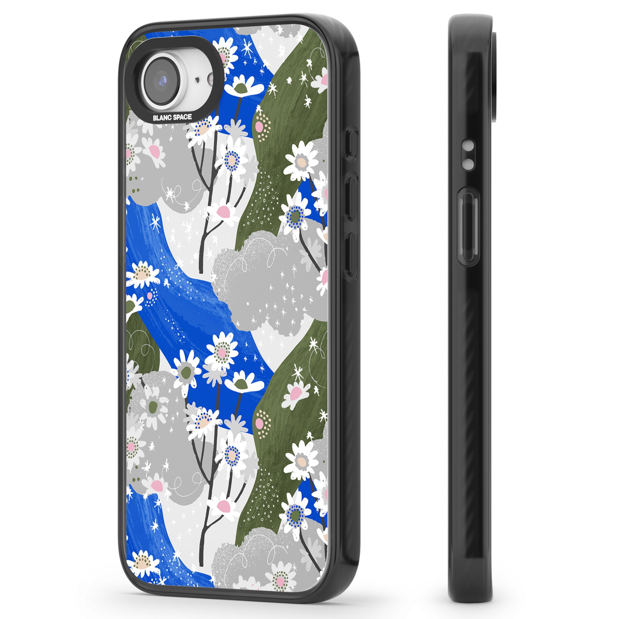 Blue & Grey Daisies Pattern