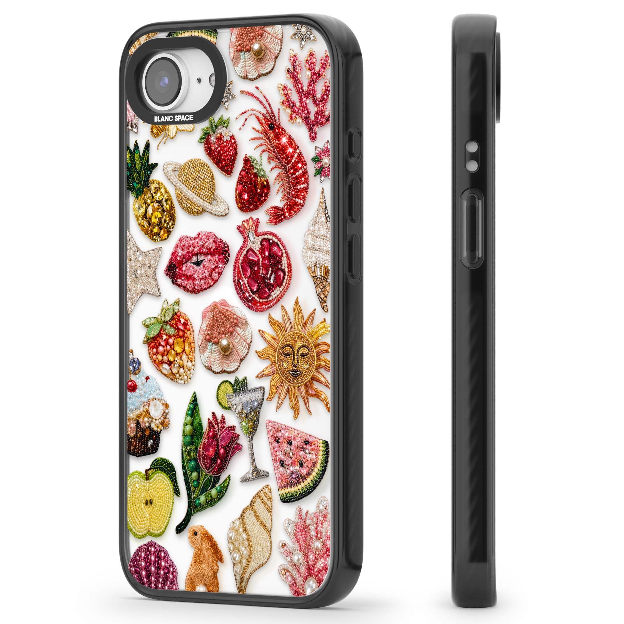 Beaded Riviera coquette iPhone case | Black Impact case for iPhone 16e, iPhone 17e