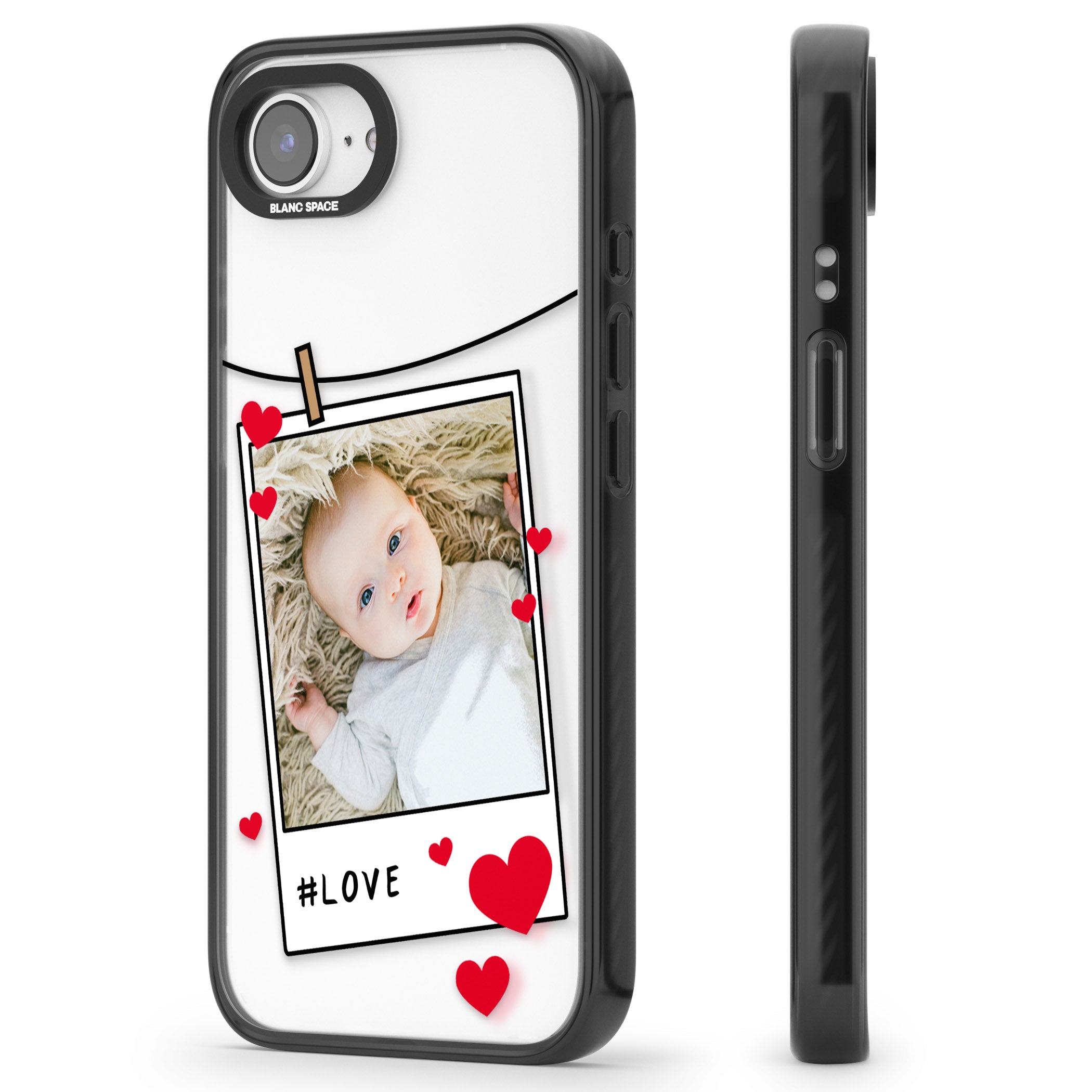 Personalised Paperclip & Hearts Instant Camera Photo
