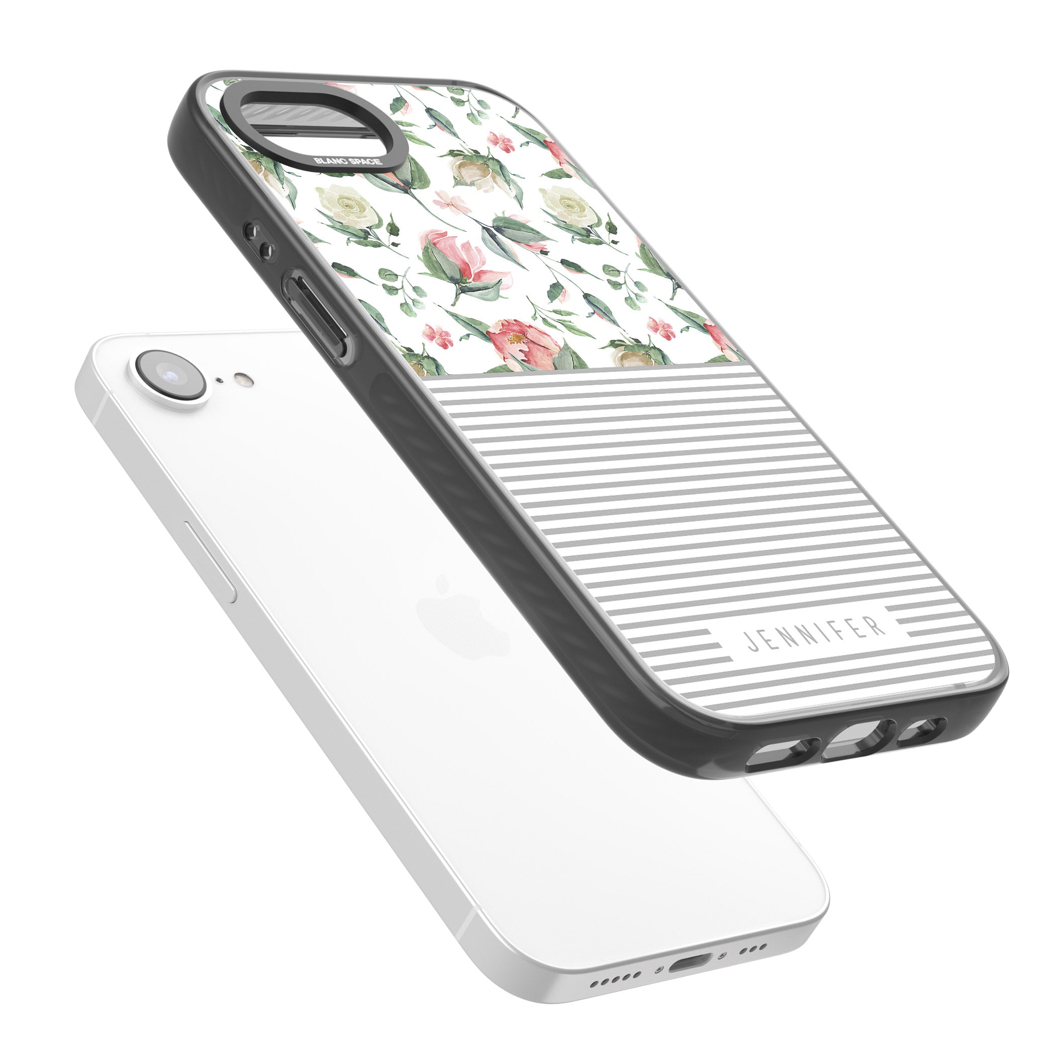 Personalised Light Floral Pattern & Stripes