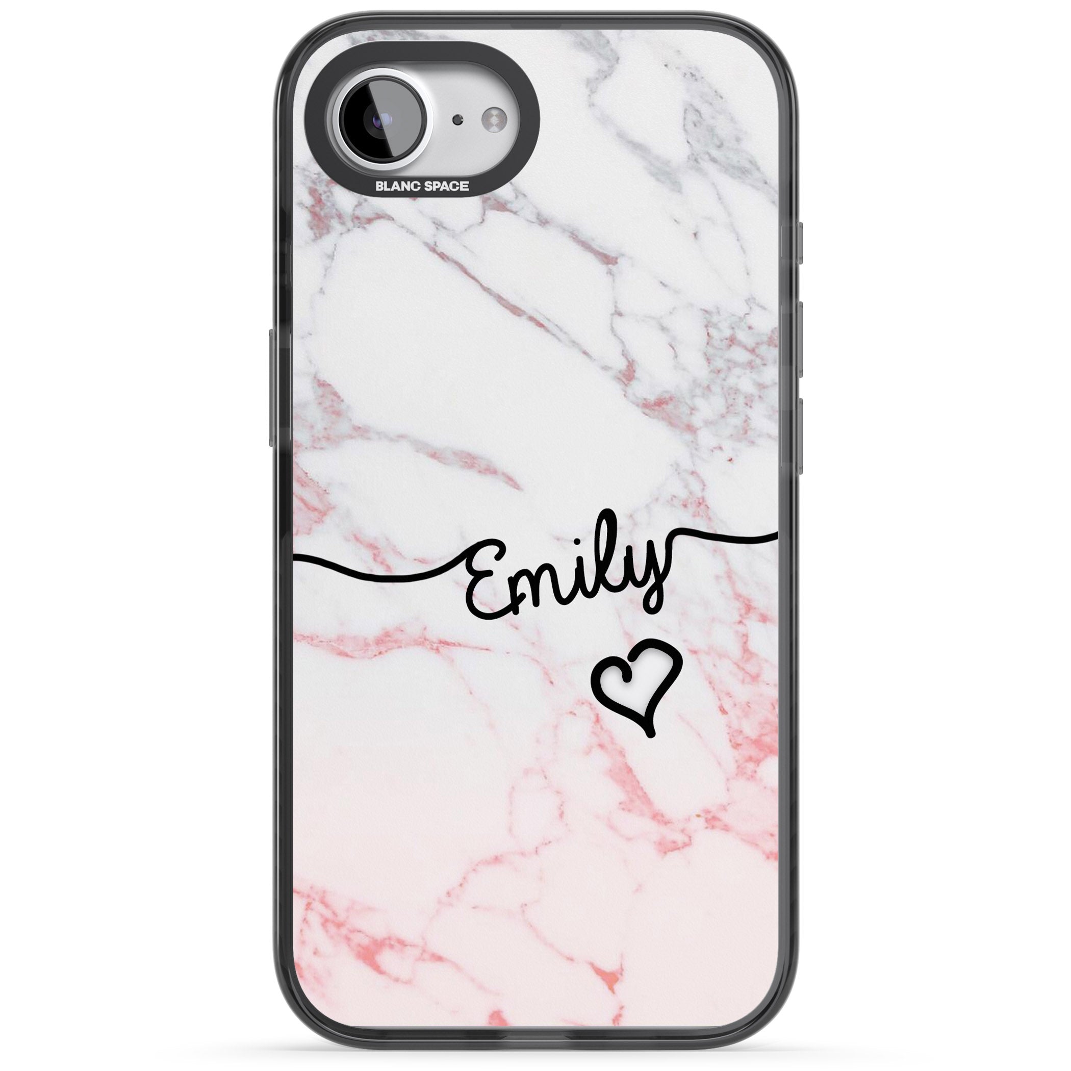 Personalised Pink Fade Marble Heart