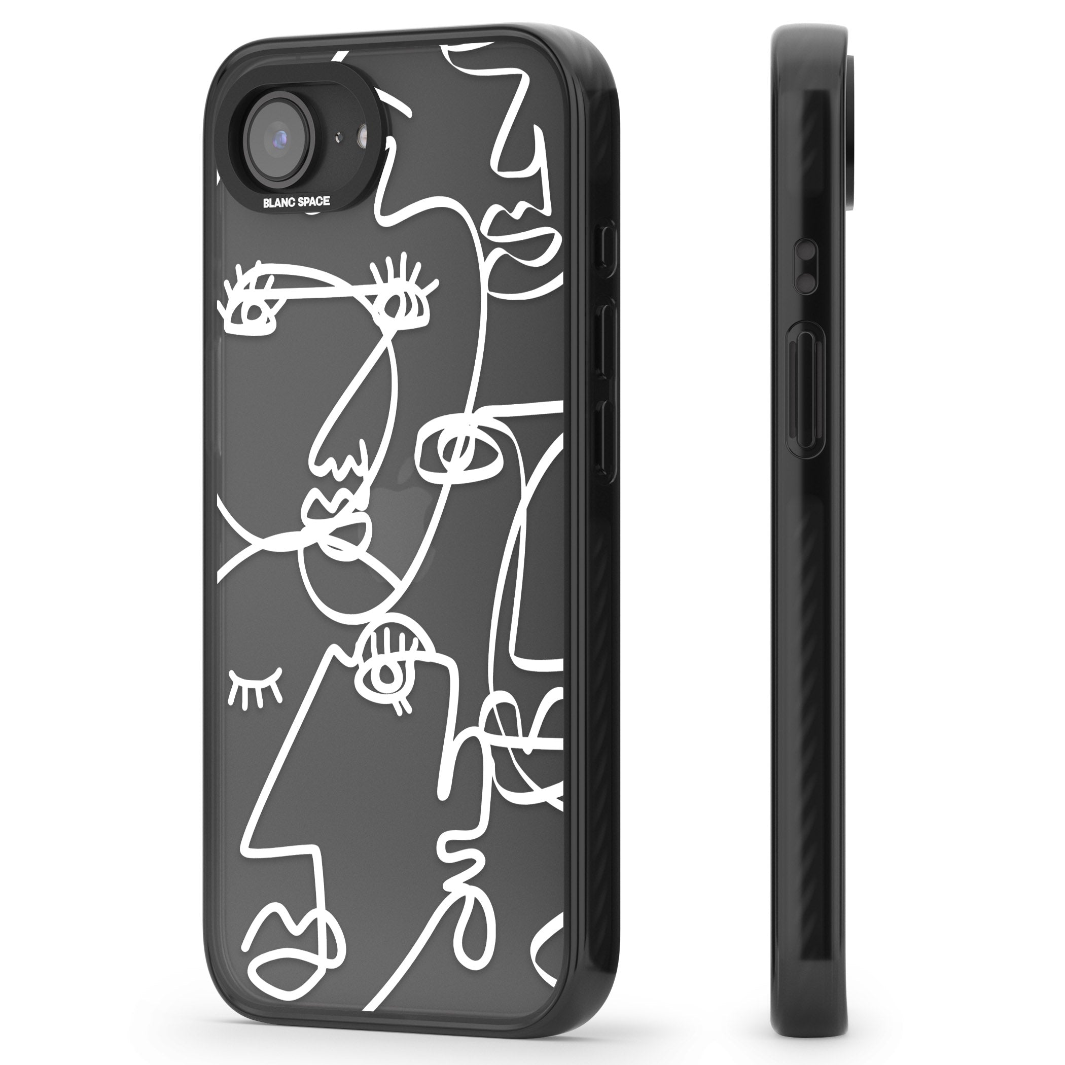 Abstract Line Art White Clear