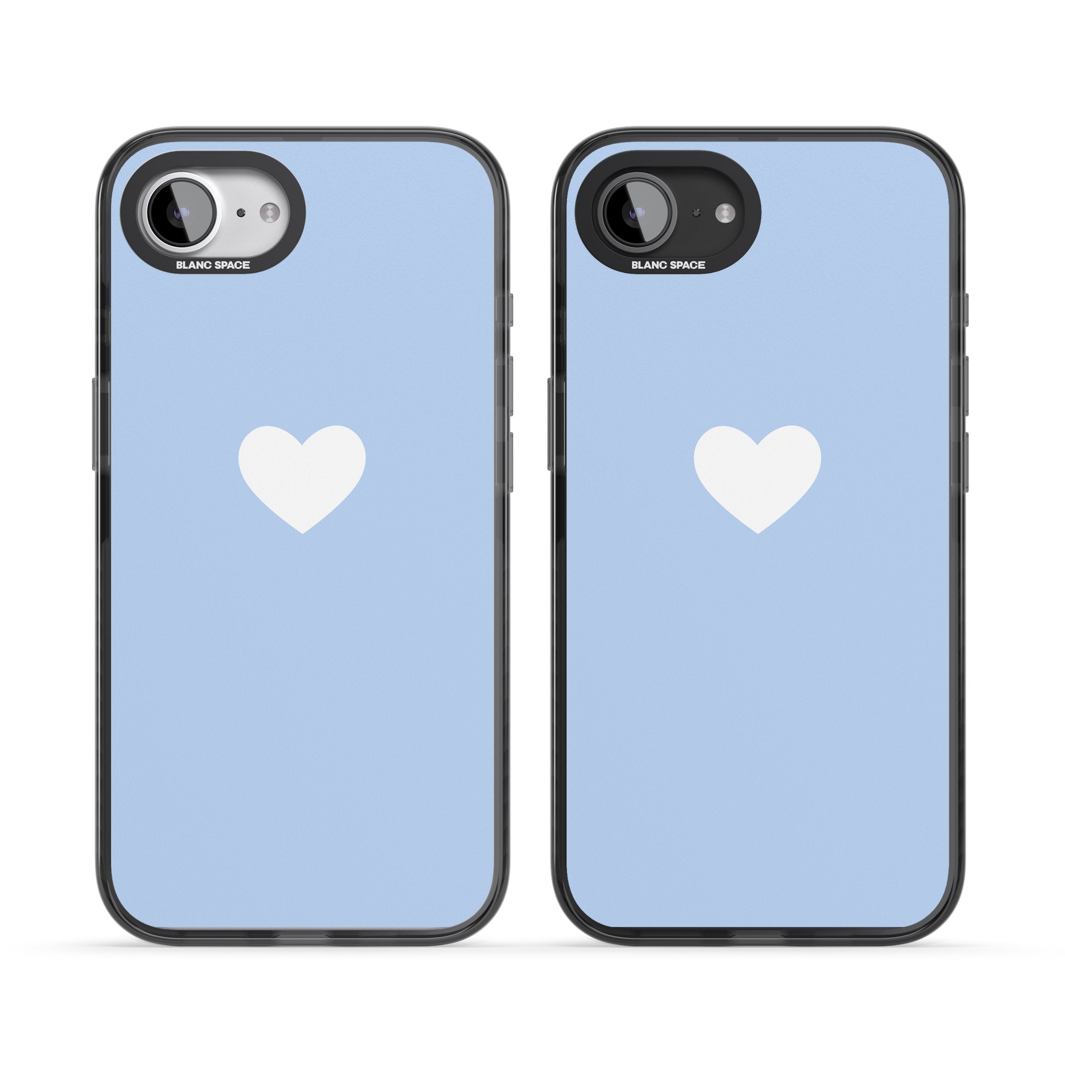 Single Heart Design: White & Baby Blue