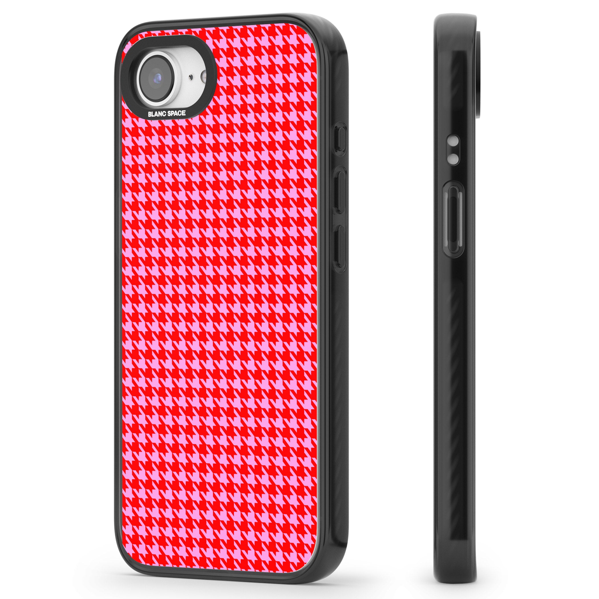 Neon Pink & Red Houndstooth