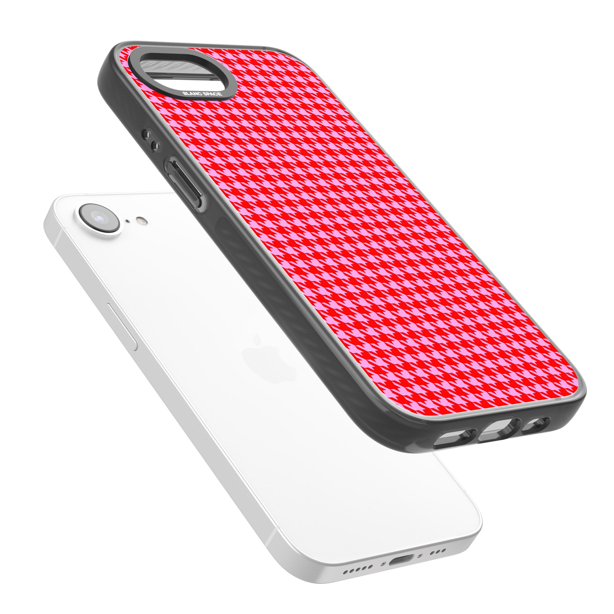 Neon Pink & Red Houndstooth