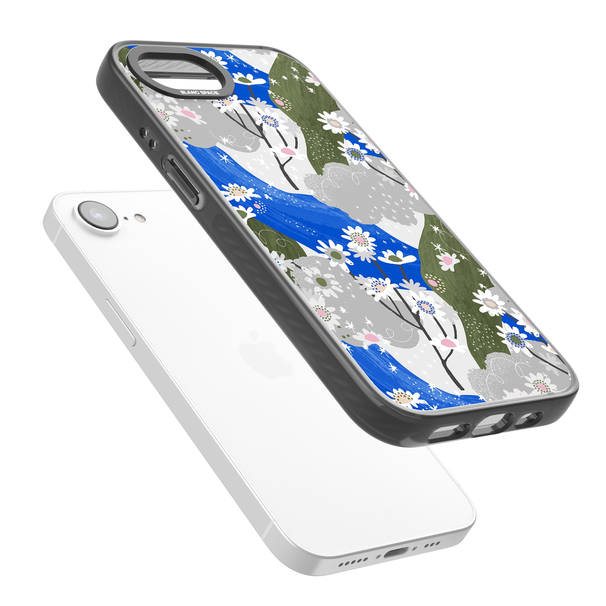 Blue & Grey Daisies Pattern