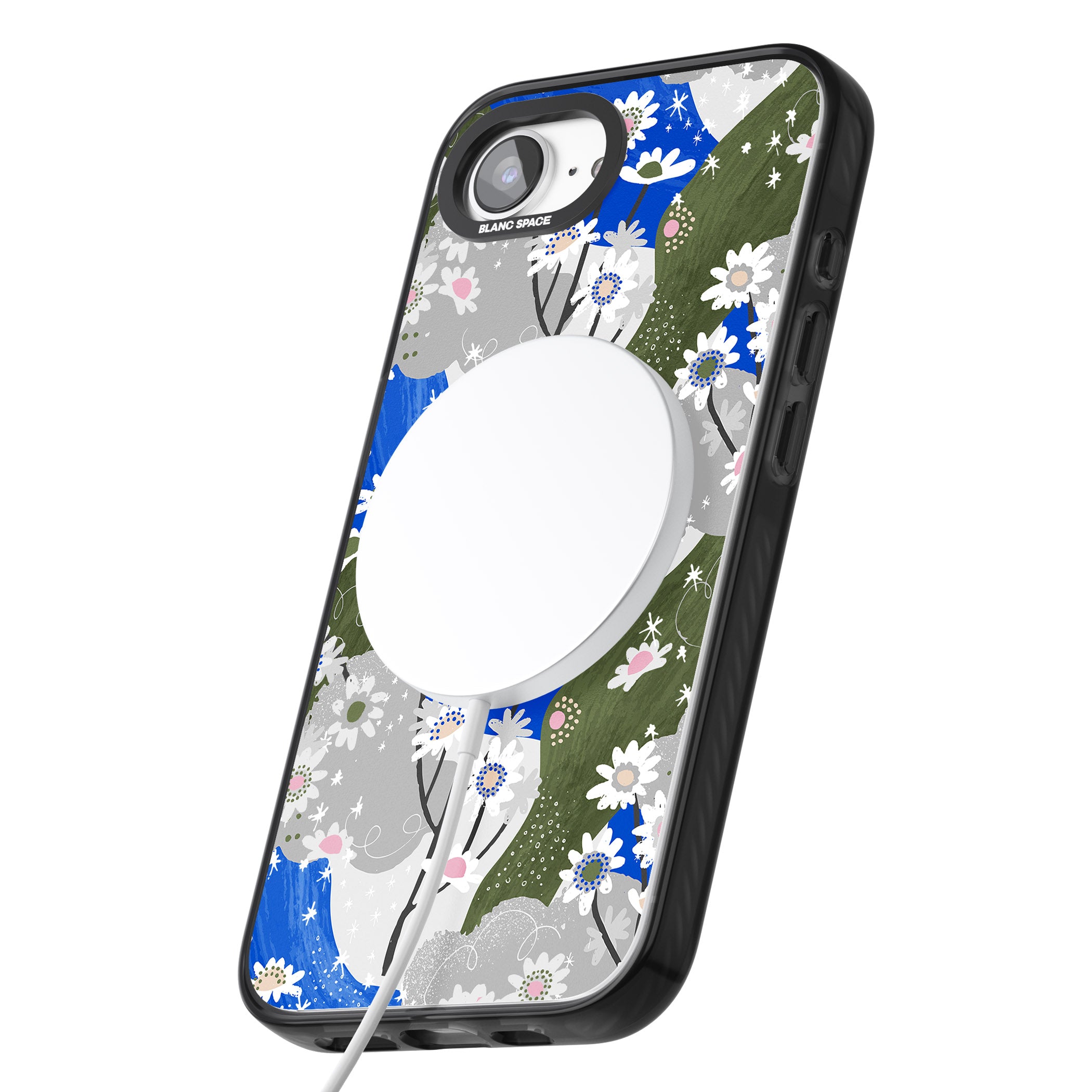 Blue & Grey Daisies Pattern