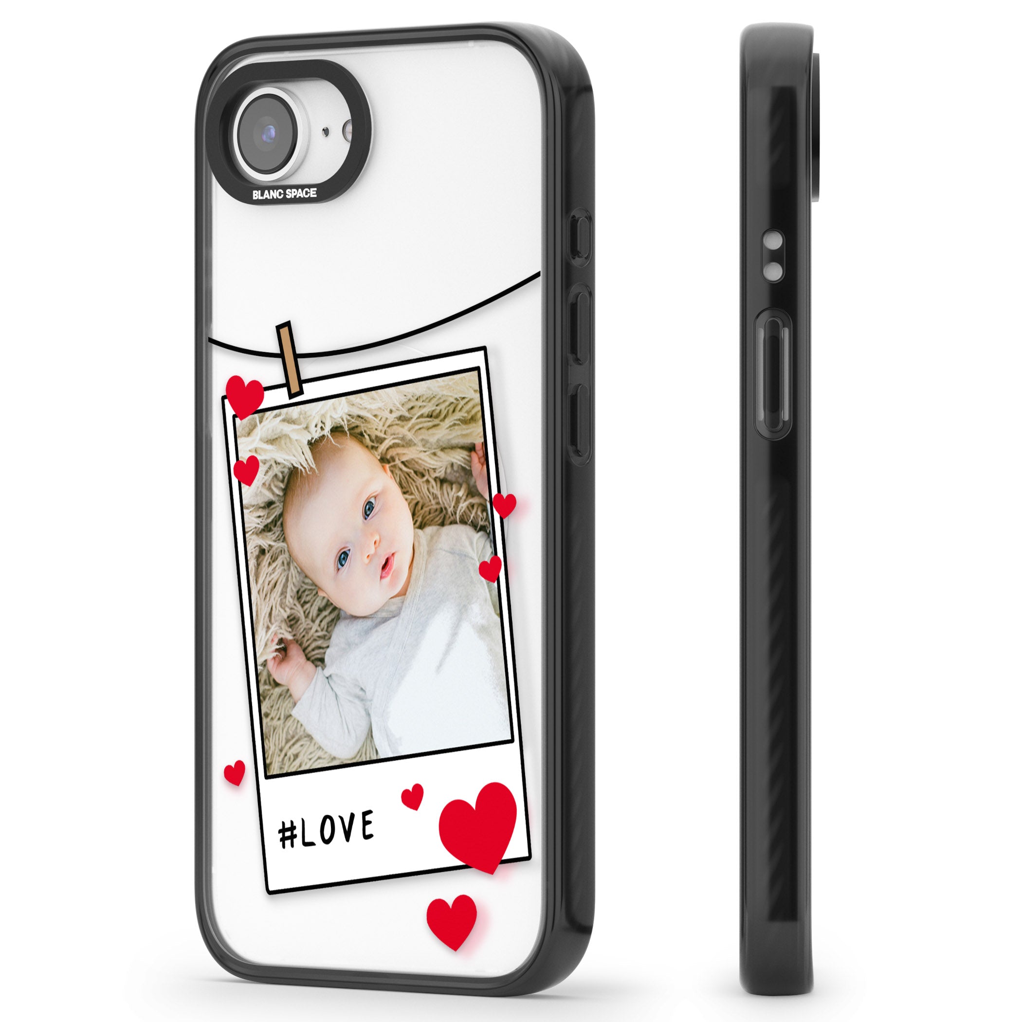 Personalised Paperclip & Hearts Instant Camera Photo