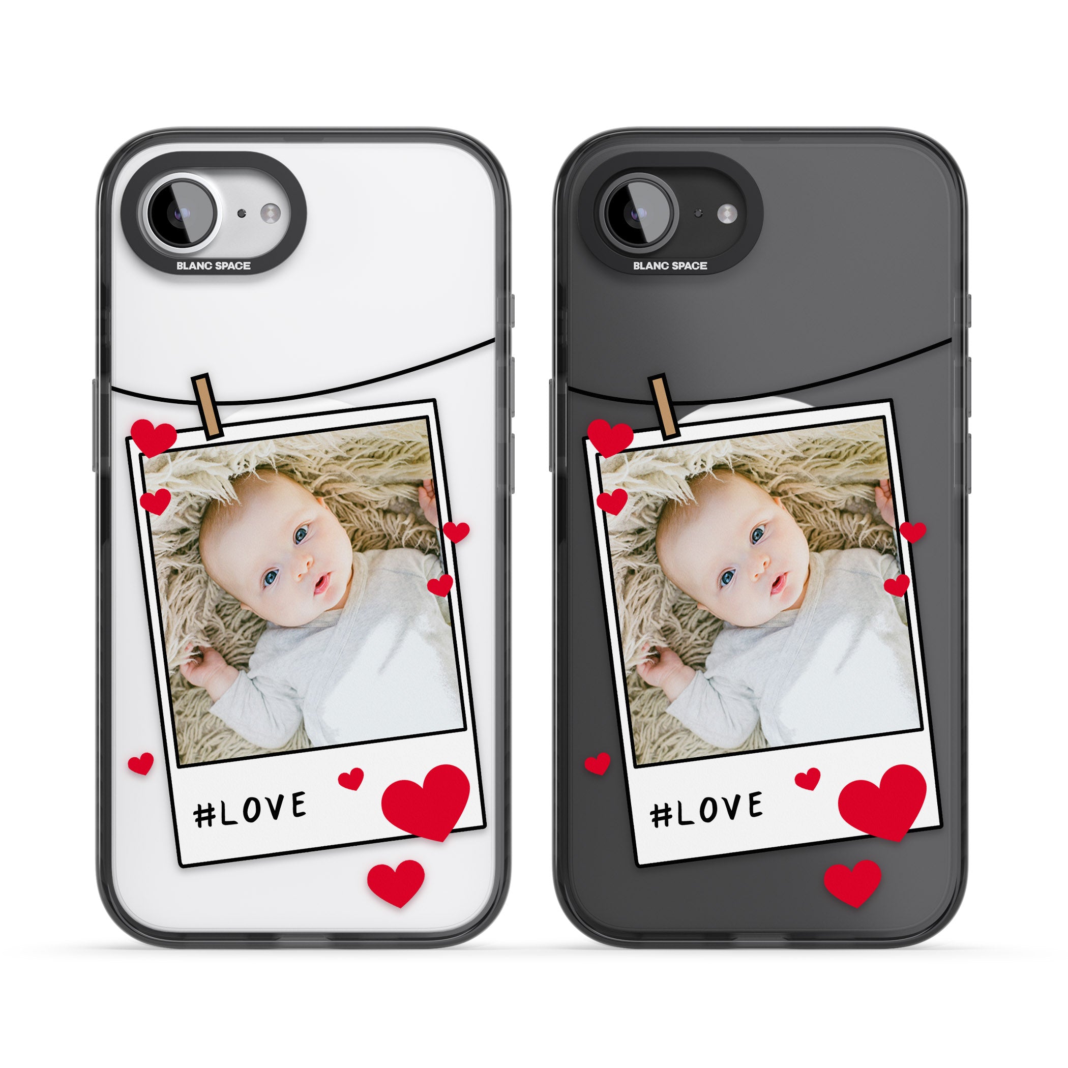 Personalised Paperclip & Hearts Instant Camera Photo
