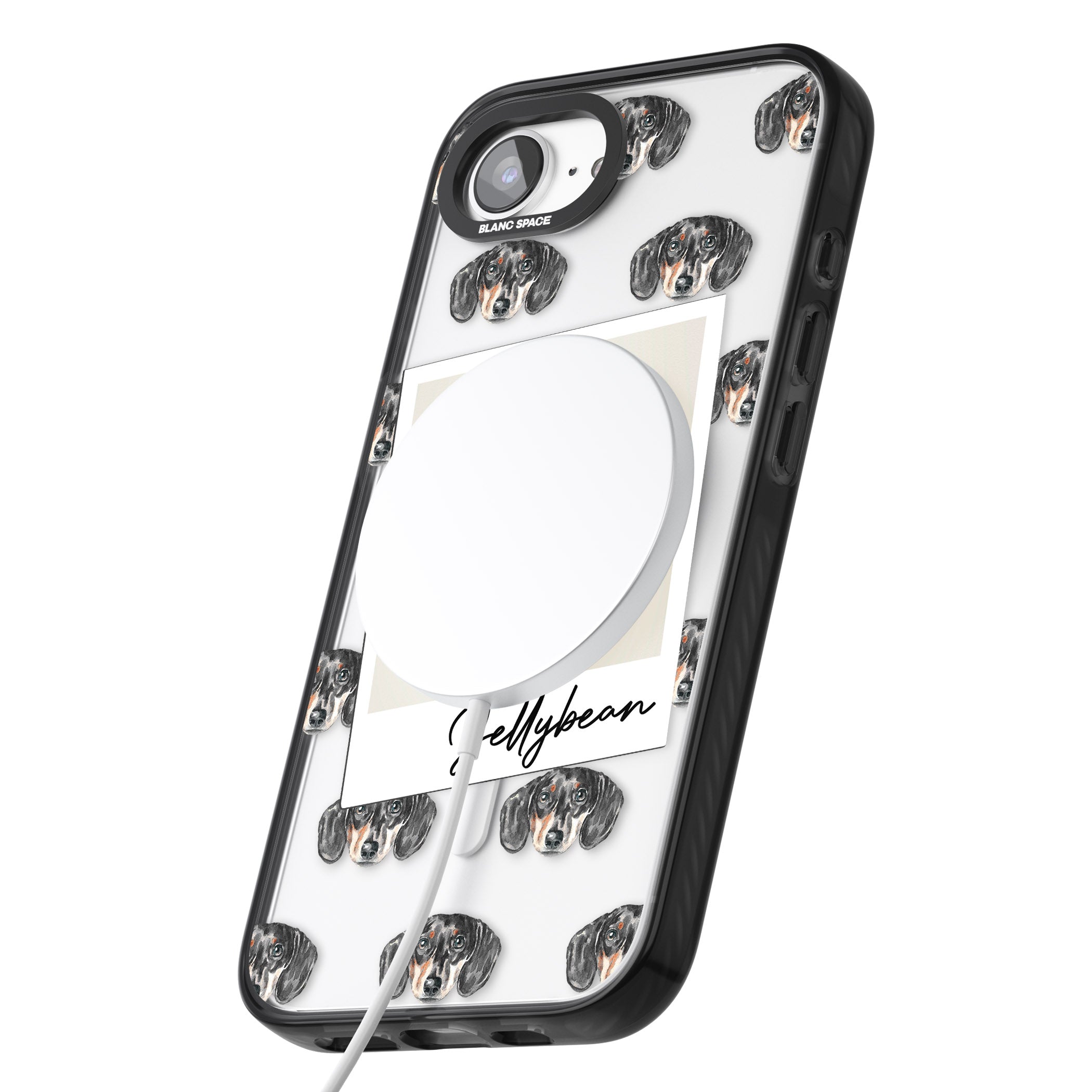 Personalised Black Dachshund Instant Camera Photo