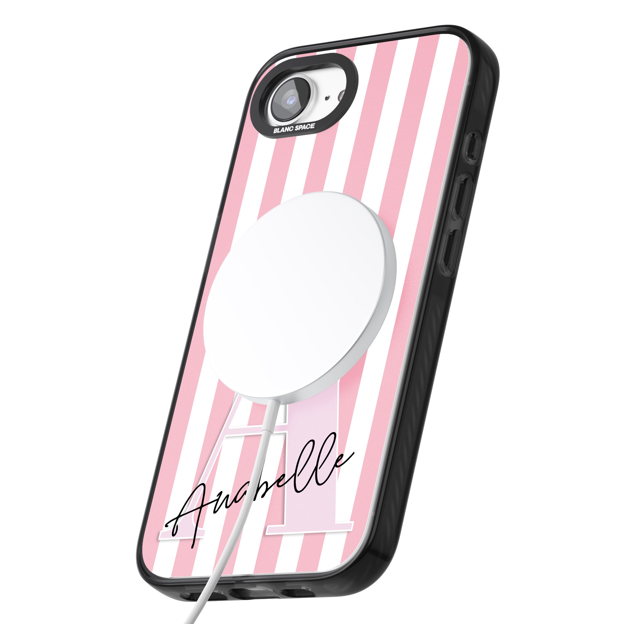 Personalised Pink Stripes & Monogram