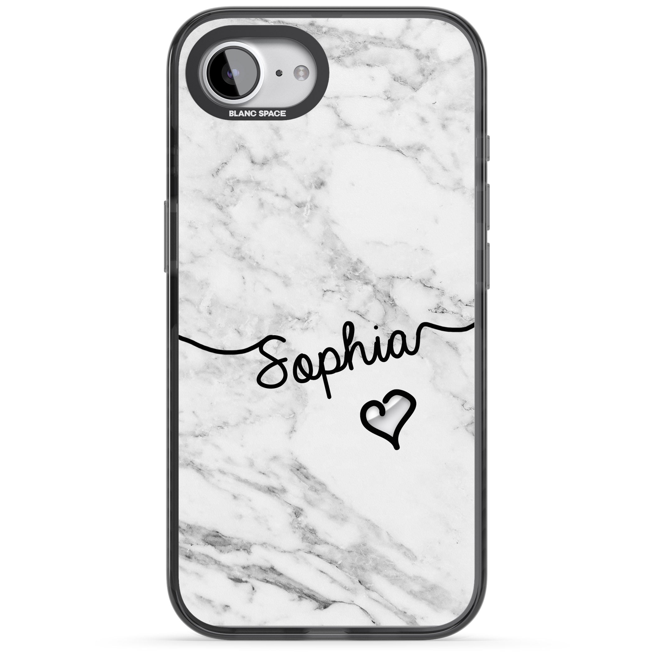 Personalised White Marble Heart