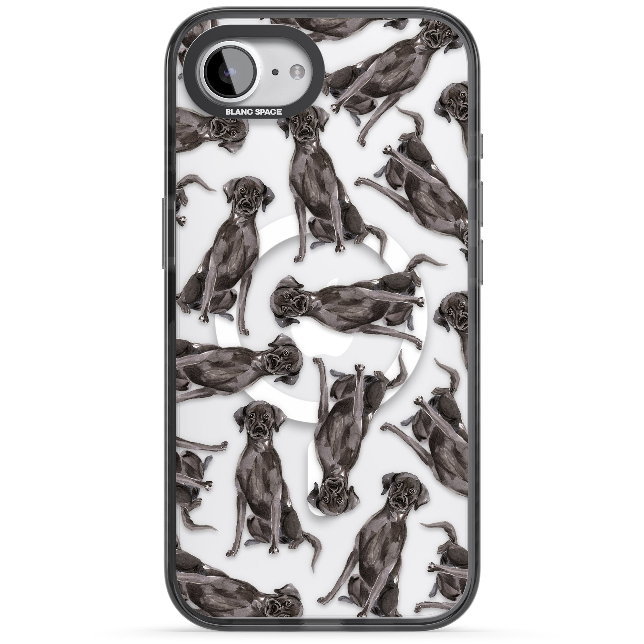 Black Labrador Watercolor Pattern