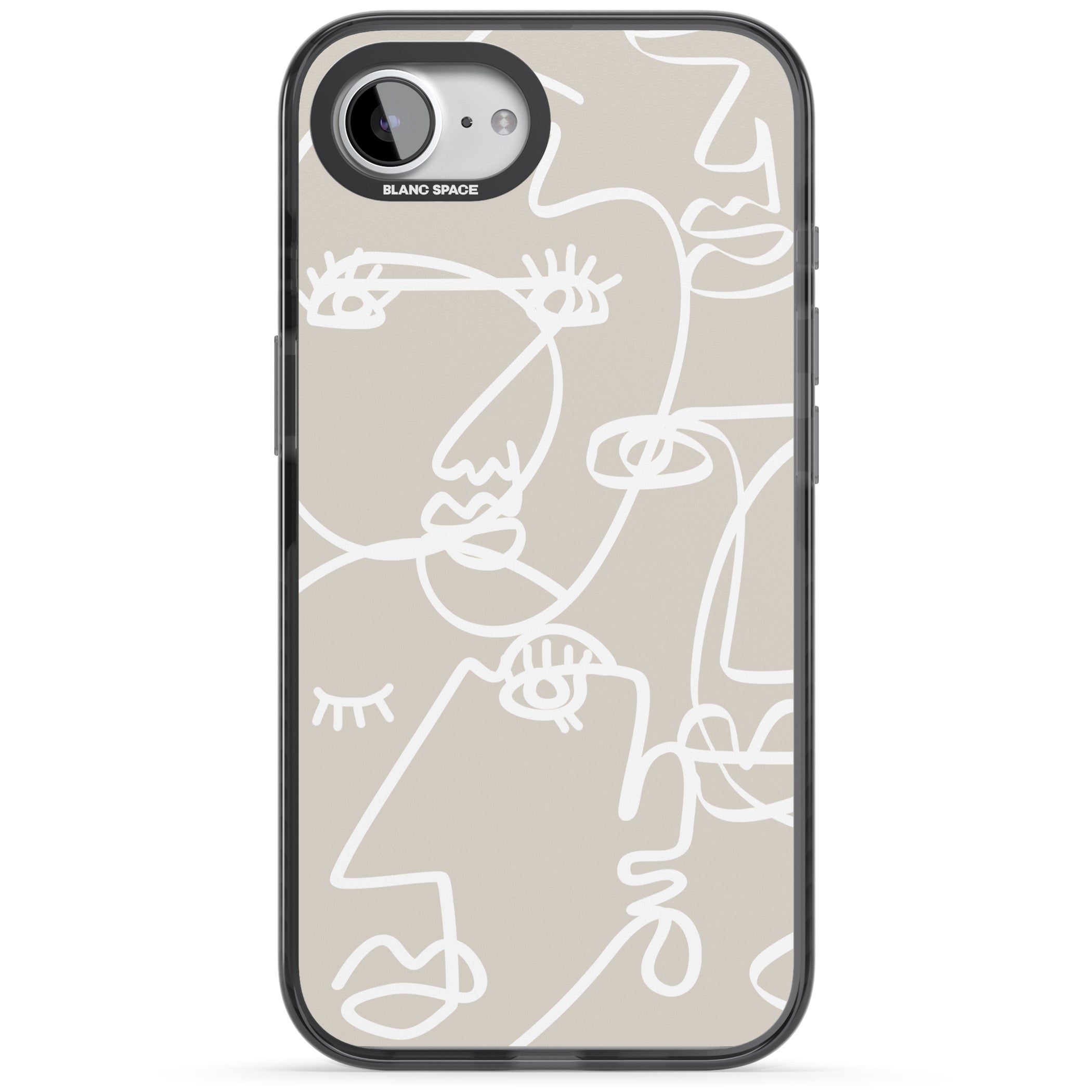 Abstract Line Art White Beige