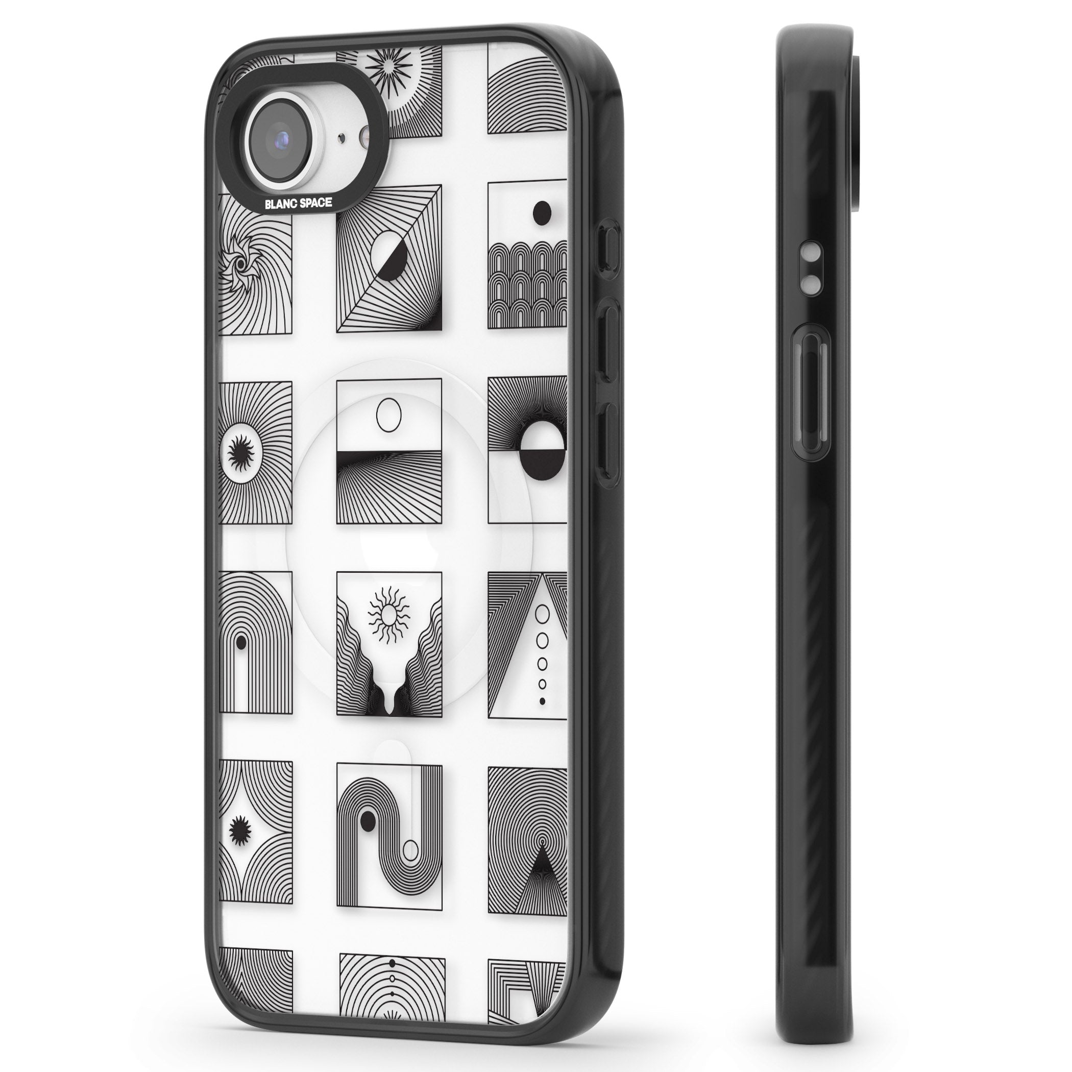 Geometric Pattern Trio: Artistic Blend