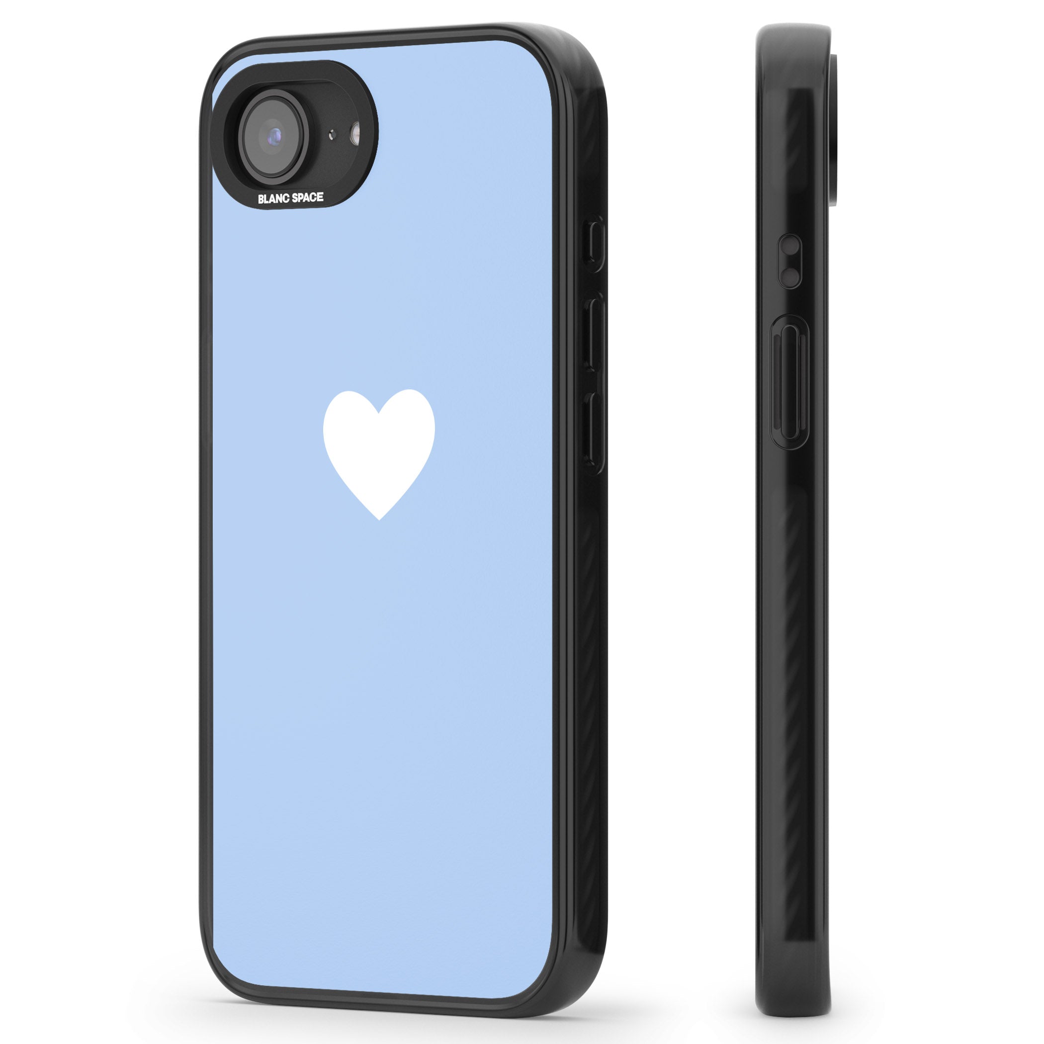 Single Heart Design: White & Baby Blue