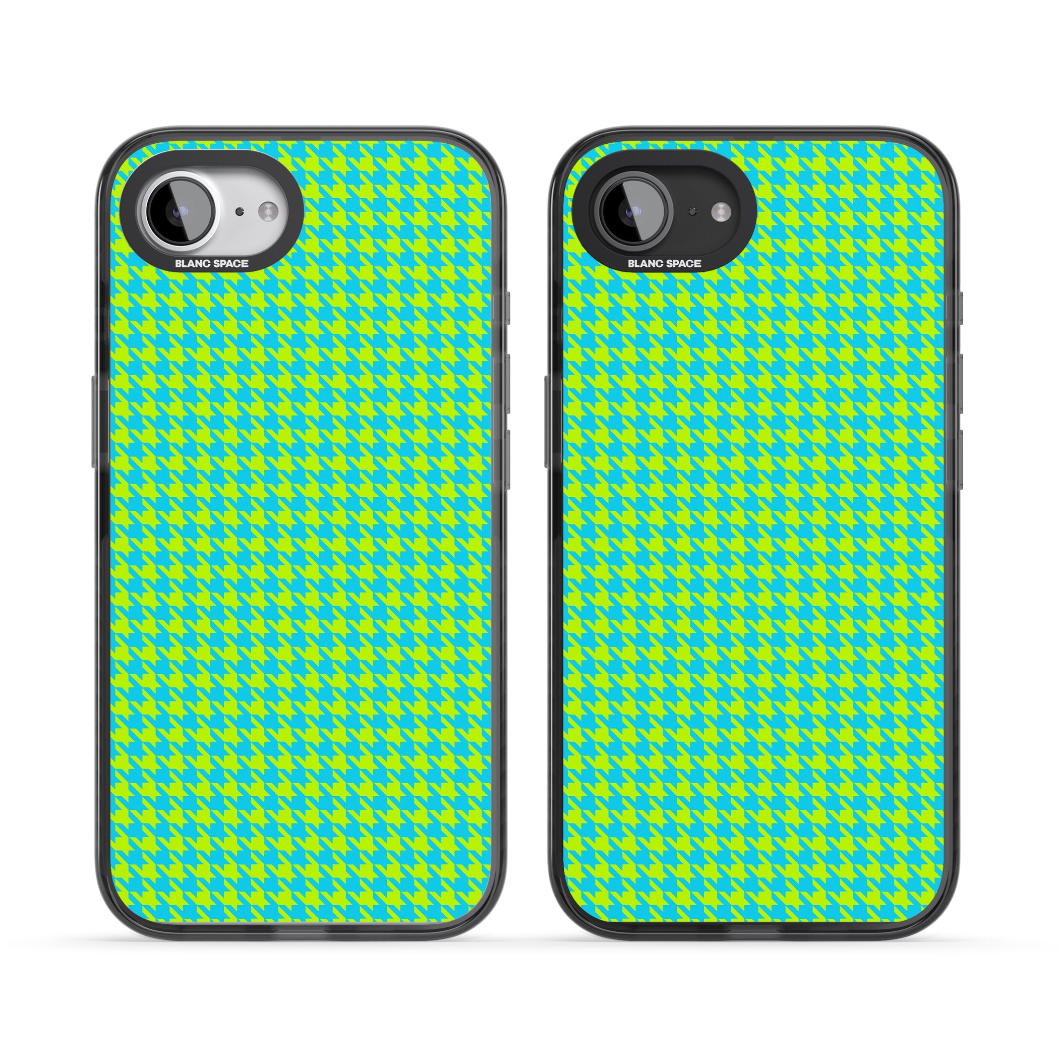 Neon Lime & Turquoise Houndstooth