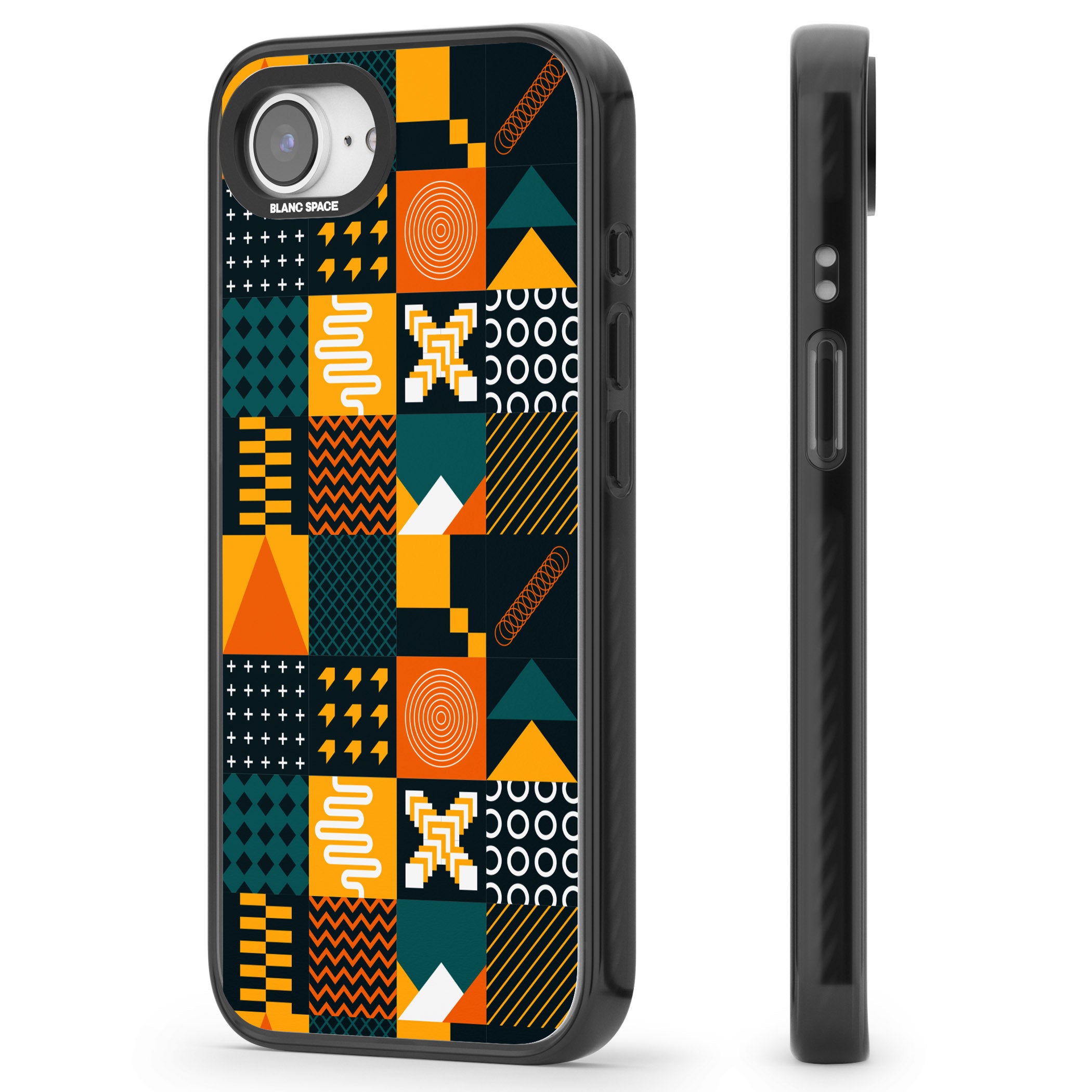 Funky Geometric Patterns: Orange & Dark Green