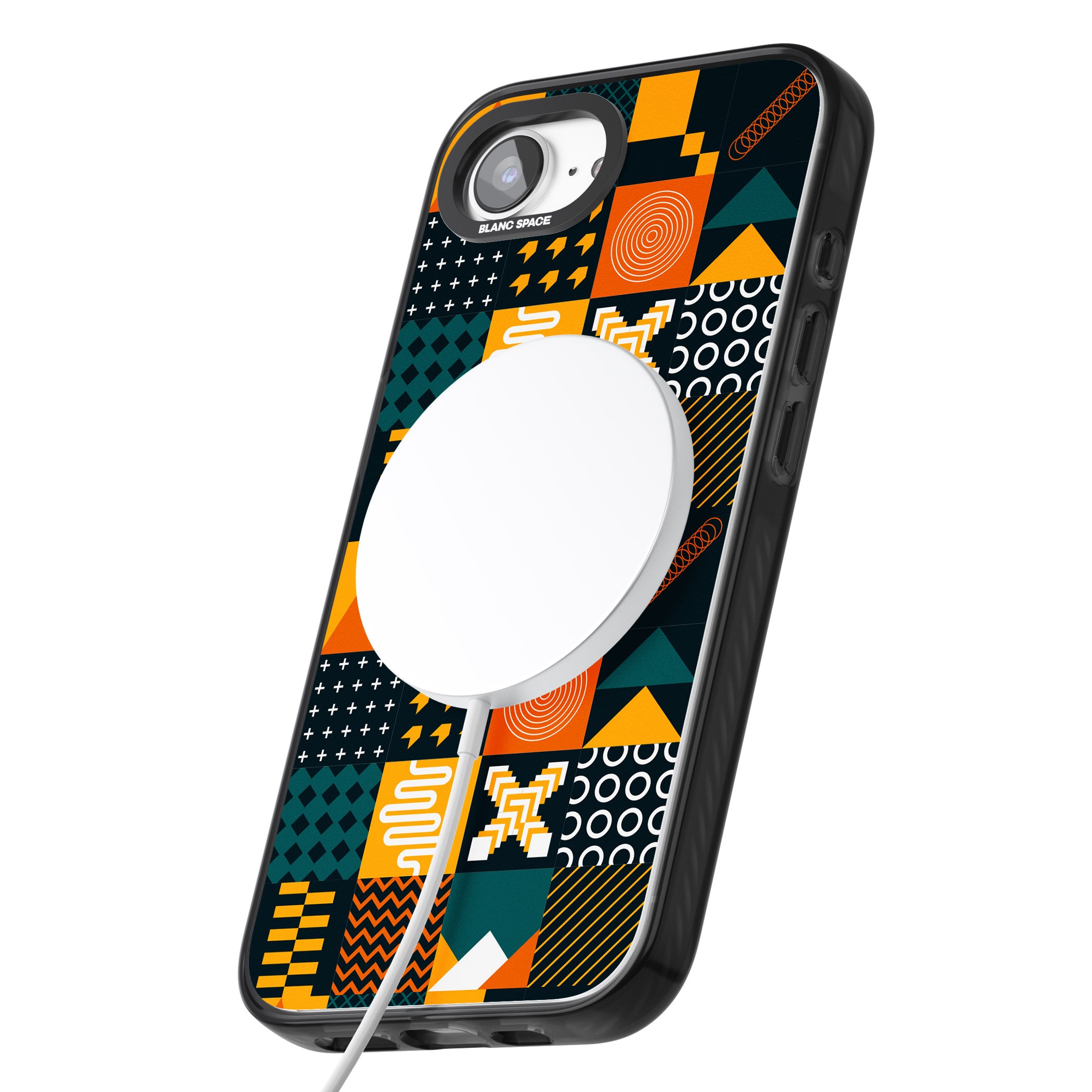 Funky Geometric Patterns: Orange & Dark Green