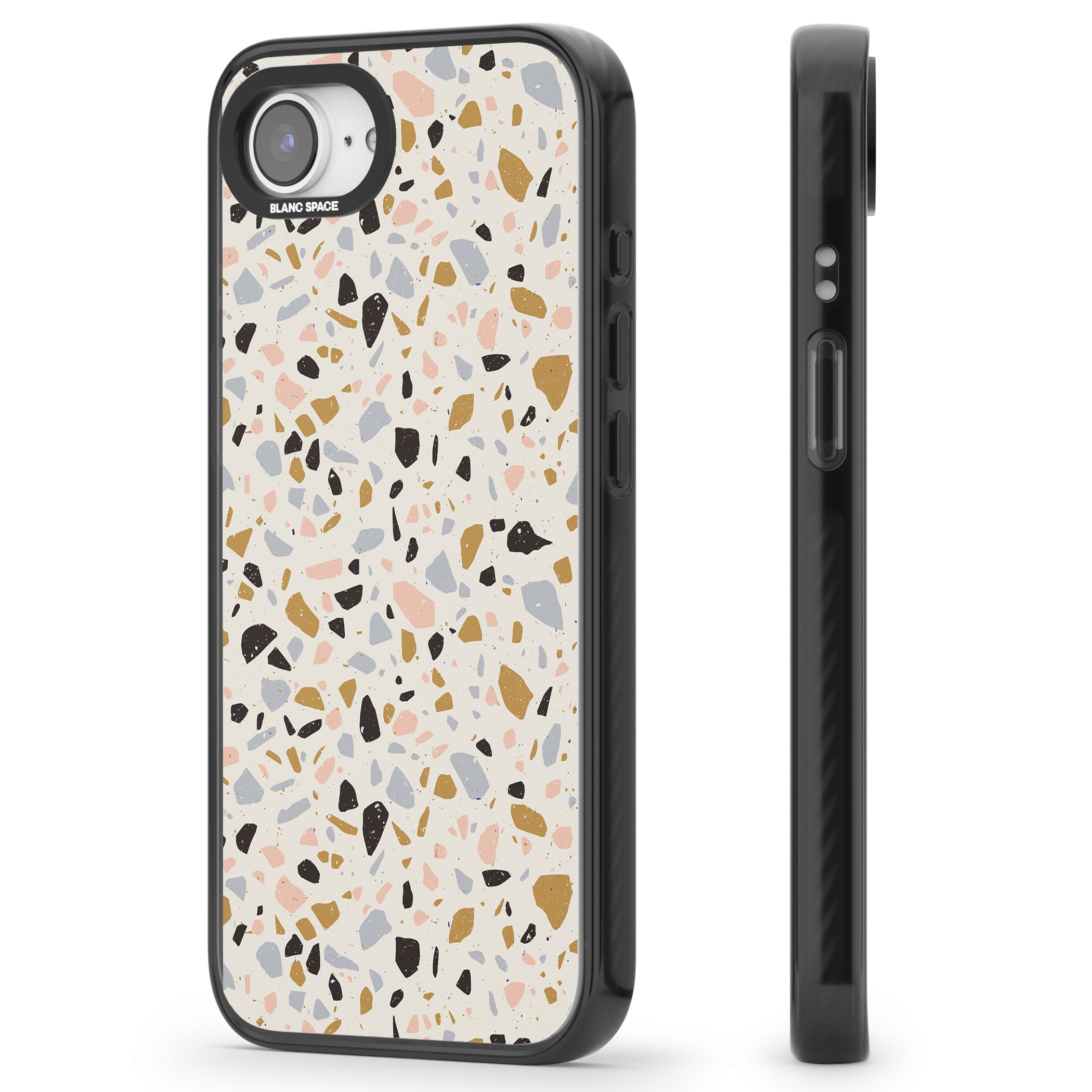 Pale Pink, Blue, & Mocha Terrazzo Pattern