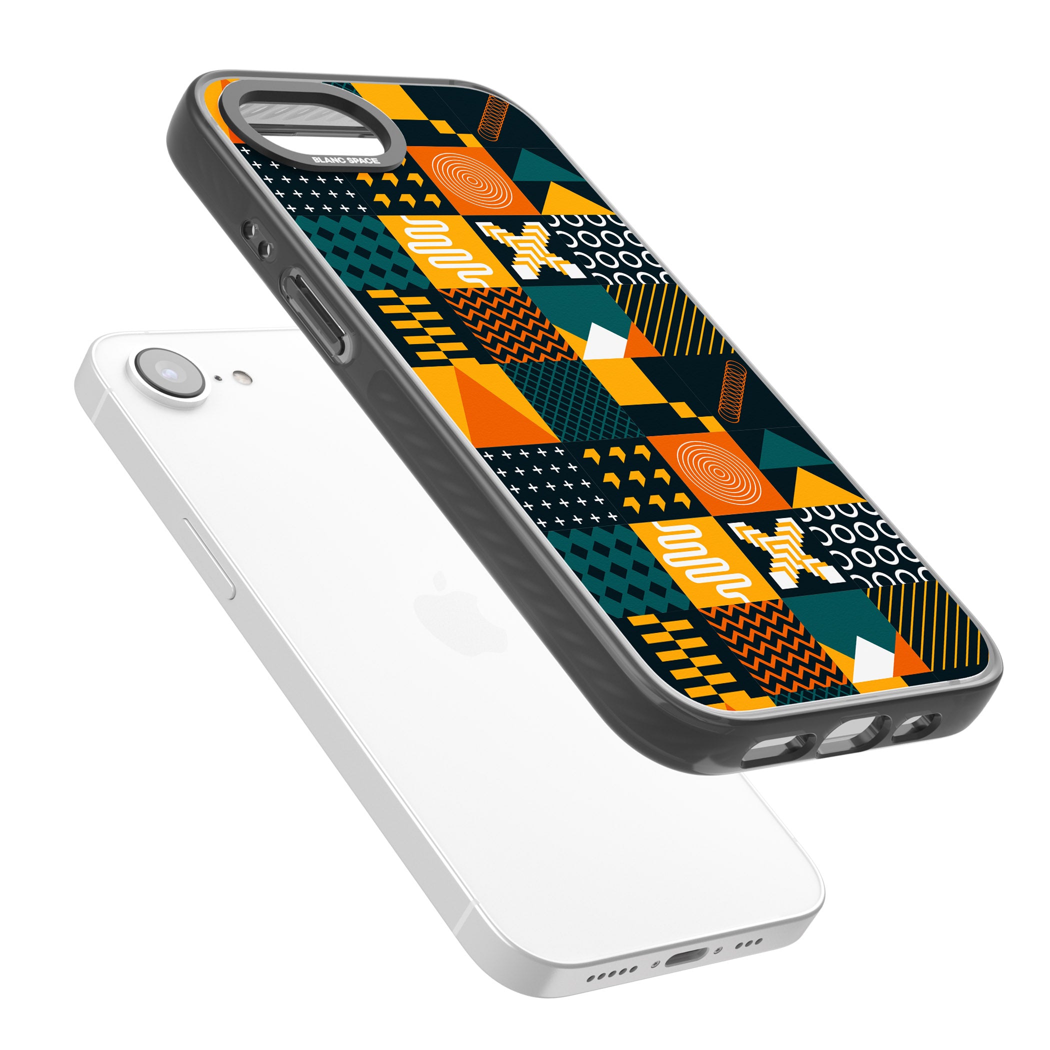 Funky Geometric Patterns: Orange & Dark Green