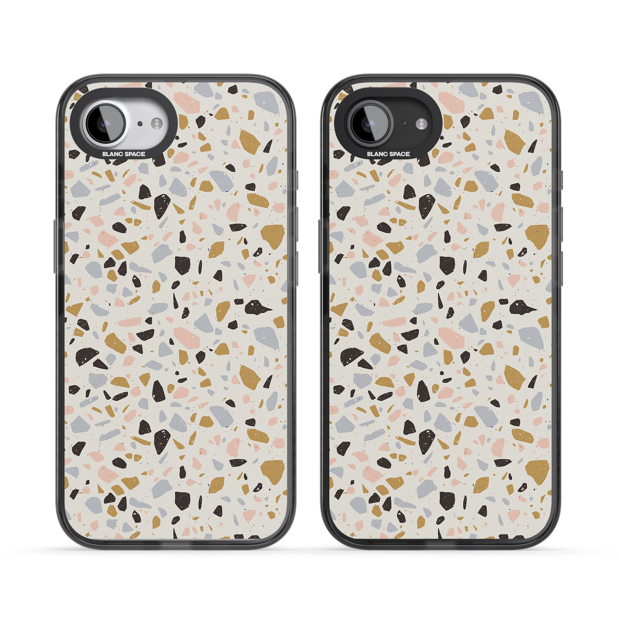 Pale Pink, Blue, & Mocha Terrazzo Pattern