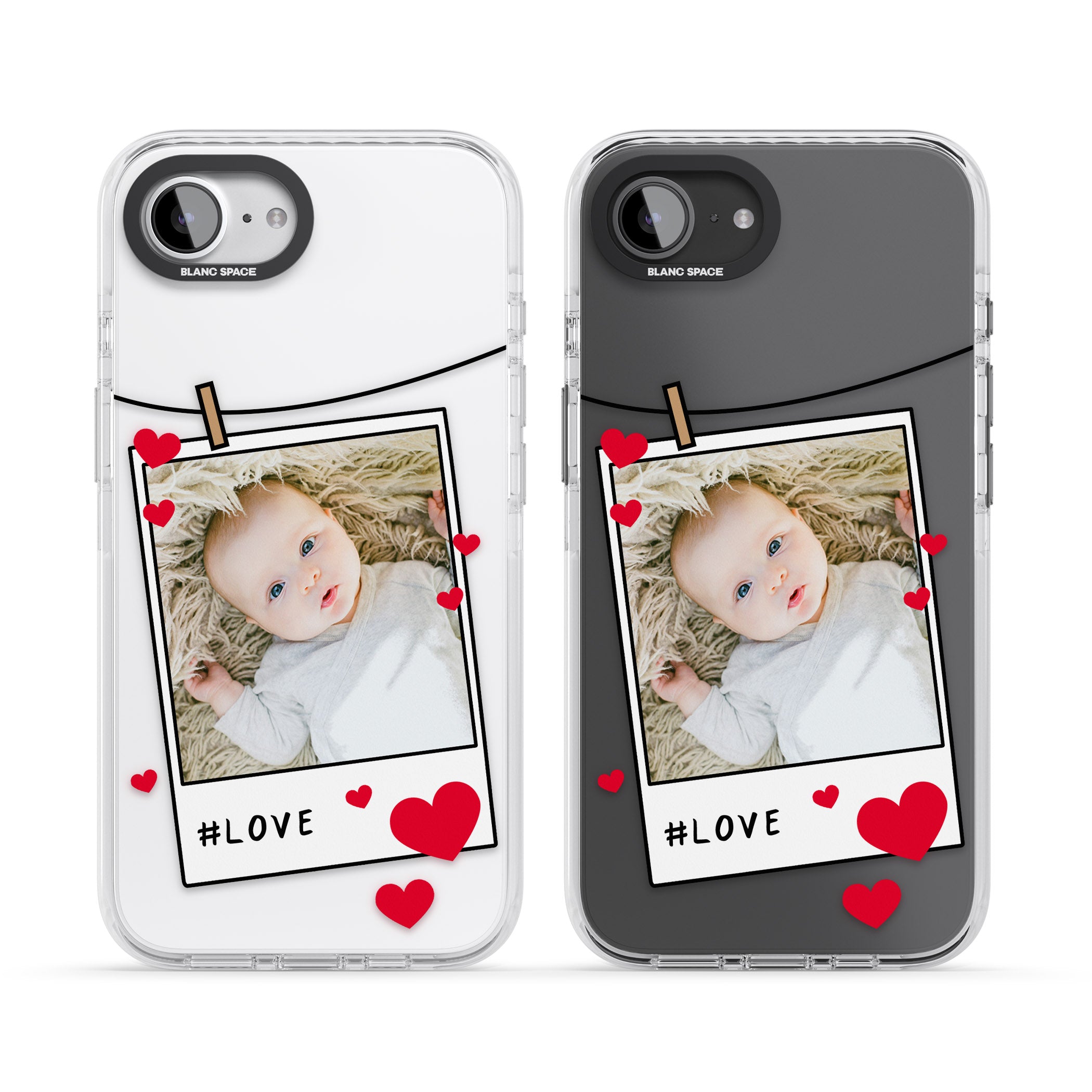 Personalised Paperclip & Hearts Instant Camera Photo