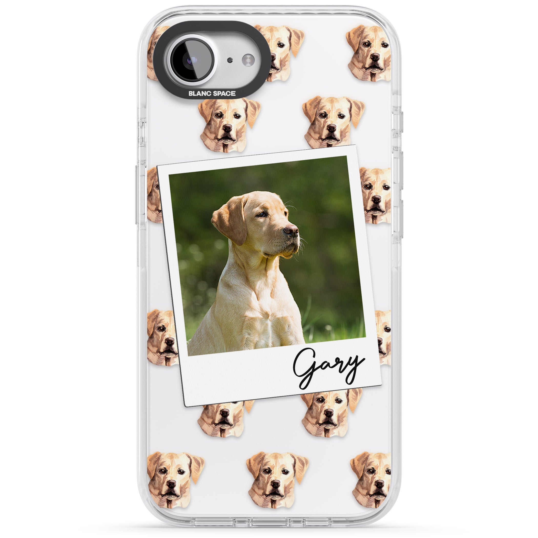 Personalised Tan Black Labrador Instant Camera Photo