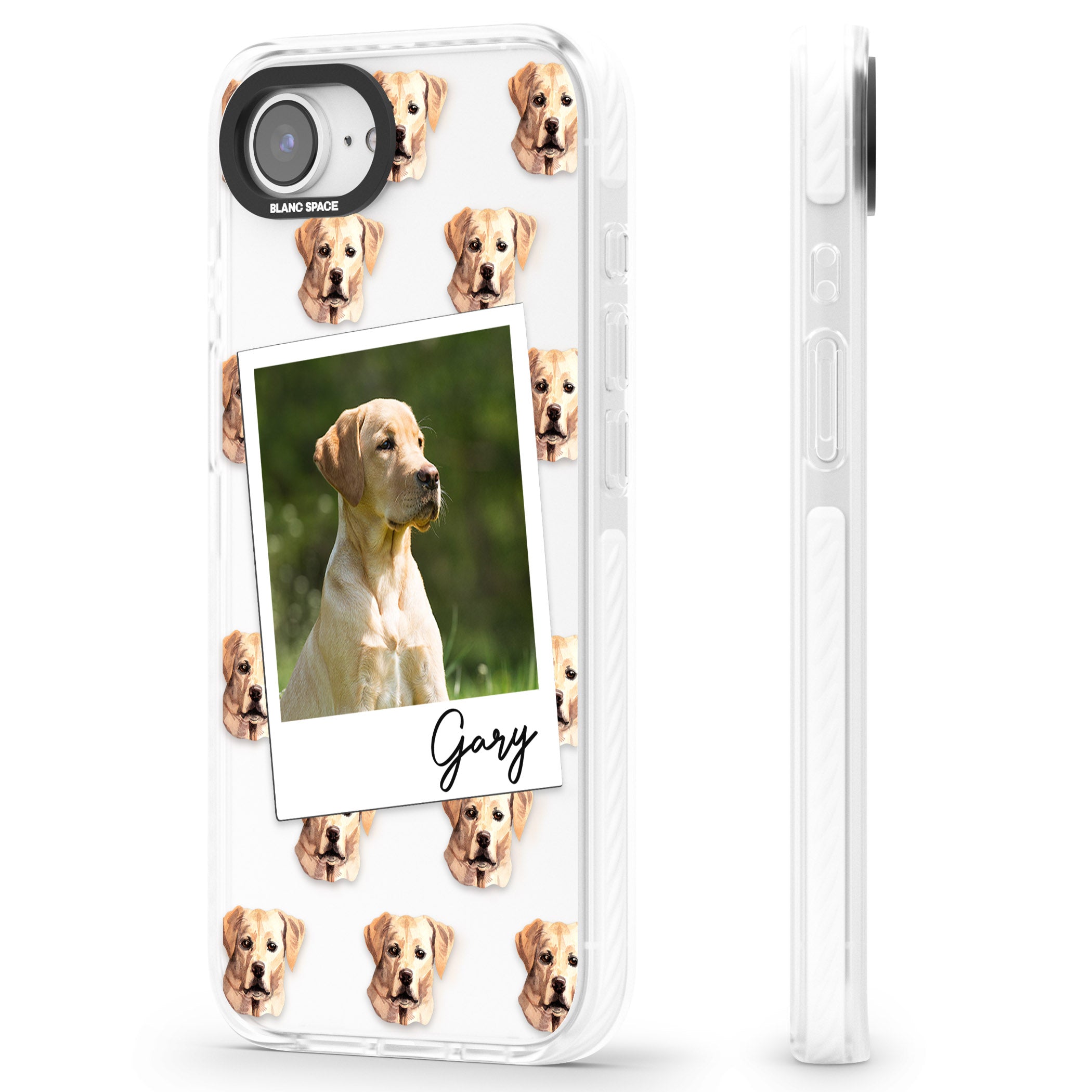 Personalised Tan Black Labrador Instant Camera Photo