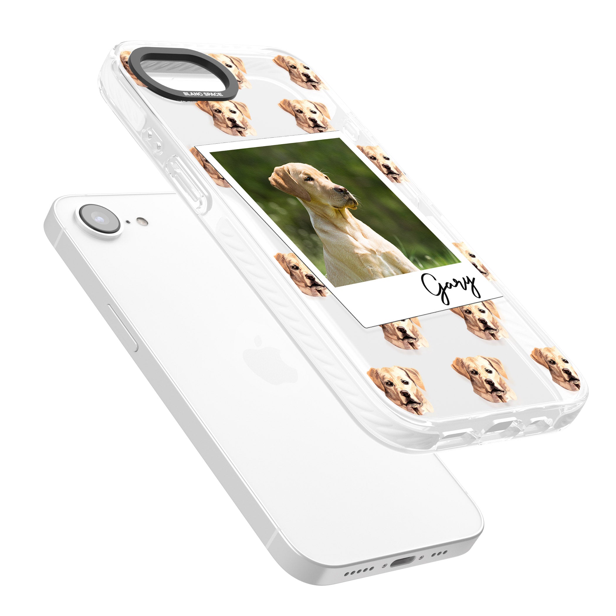 Personalised Tan Black Labrador Instant Camera Photo