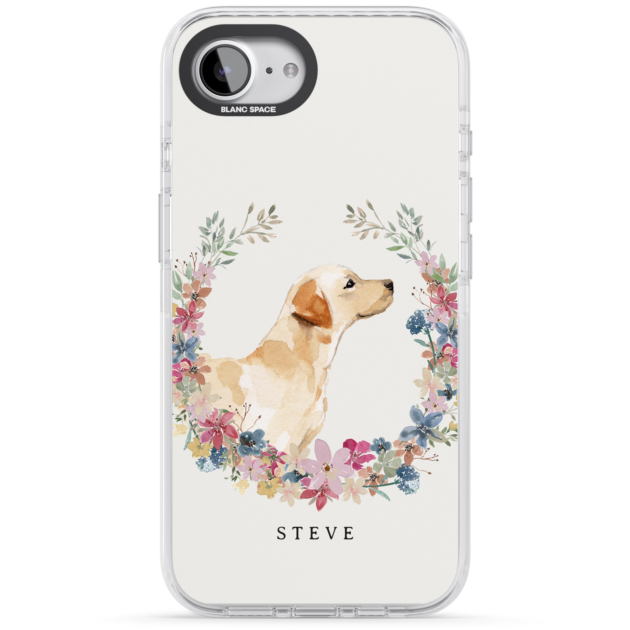 Personalised Yellow Labrador Floral Portrait