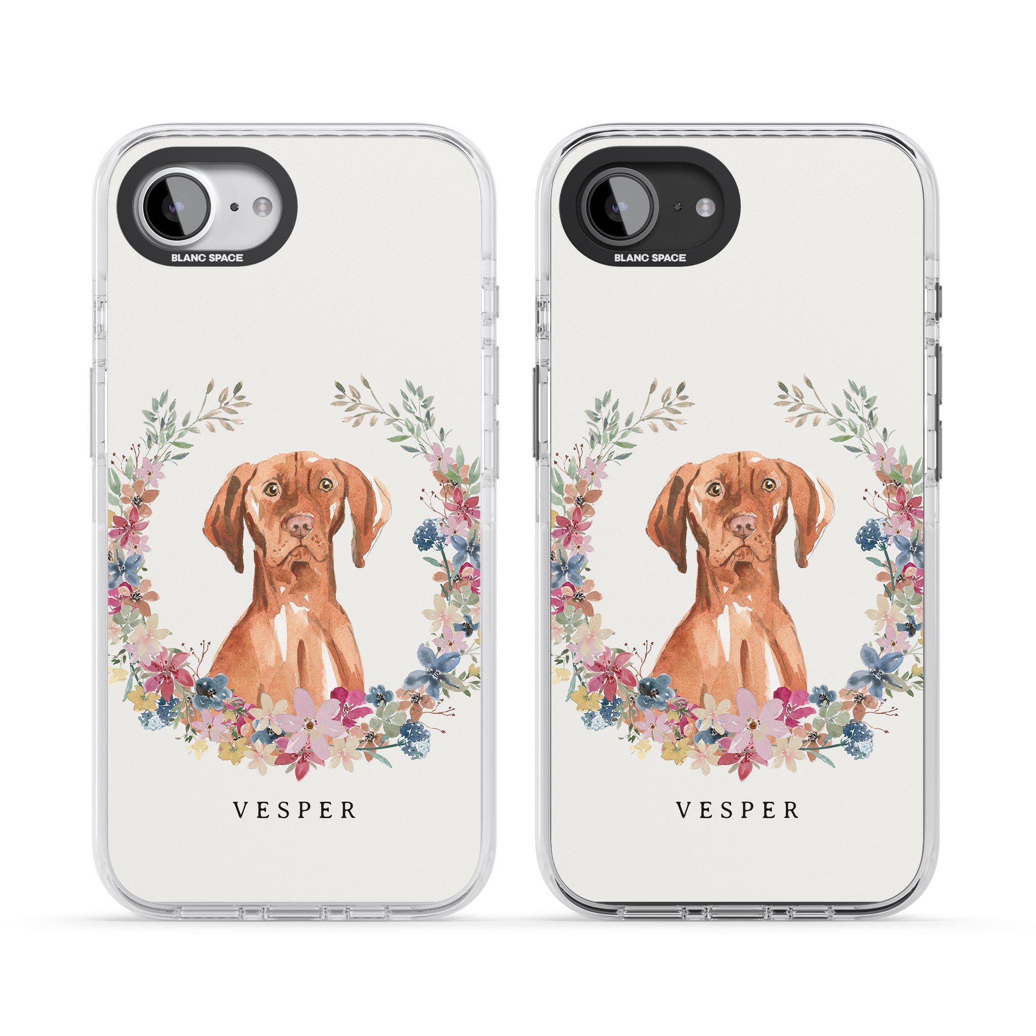 Personalised Hungarian Vizsla Floral Portrait