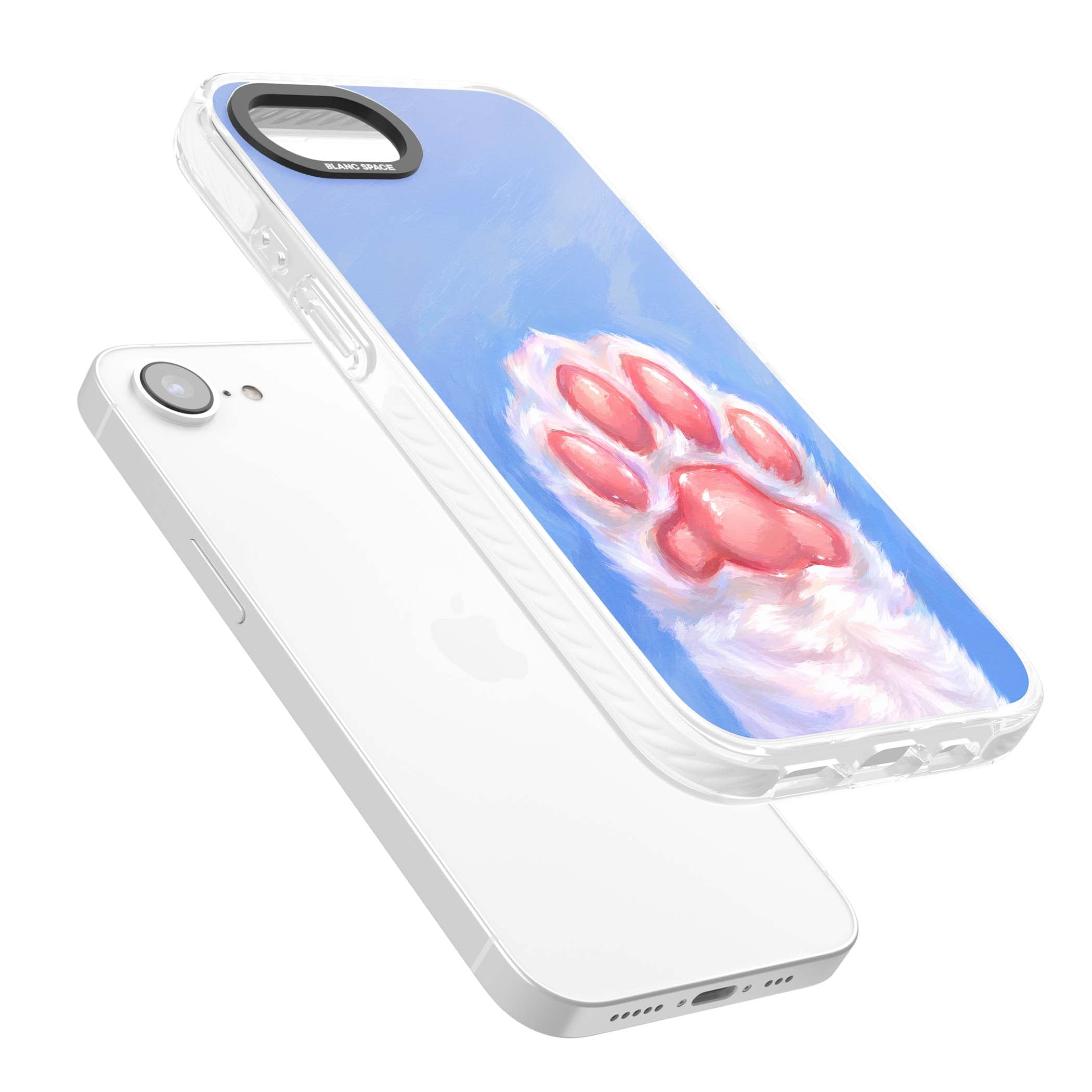 Soft White Paw cute iPhone case | Clear Impact case for iPhone 16e, iPhone 17e