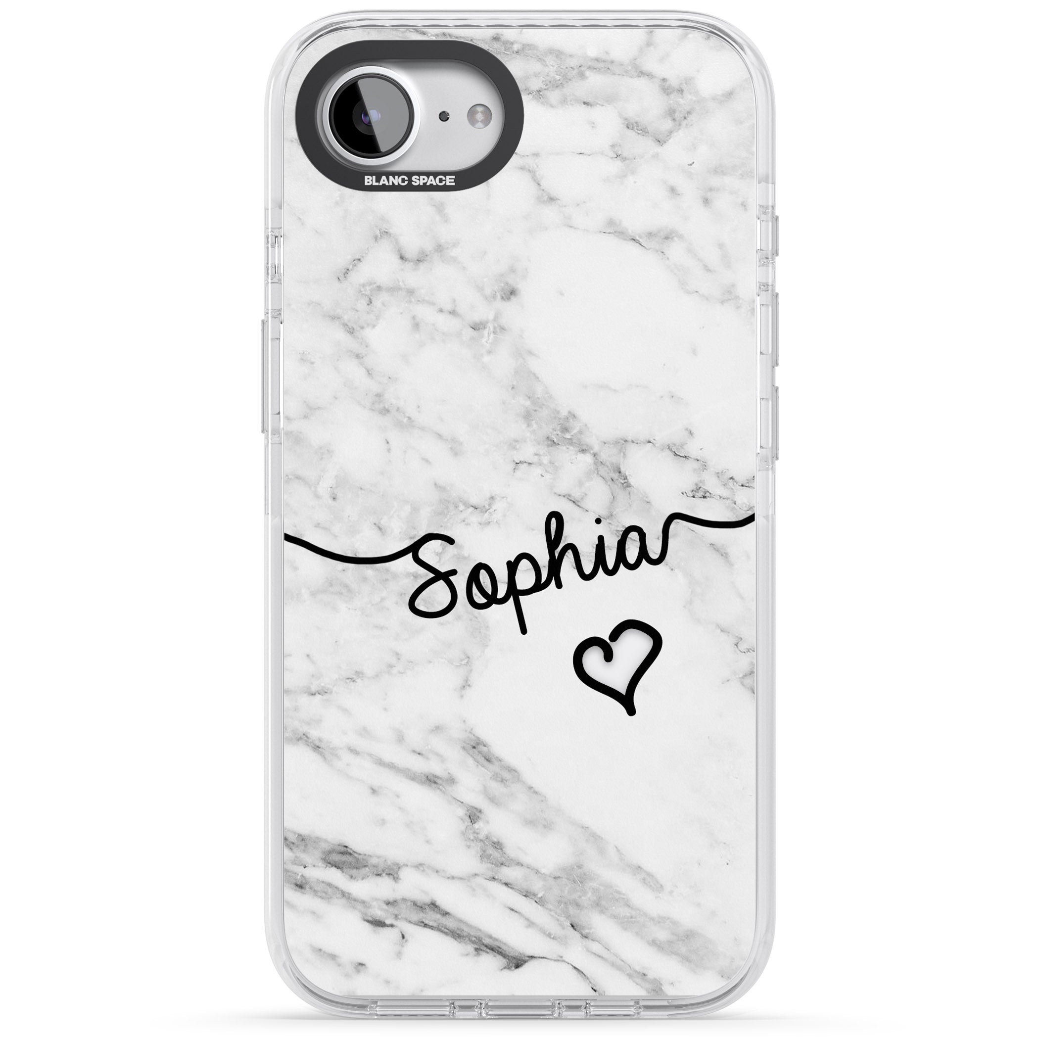 Personalised White Marble Heart