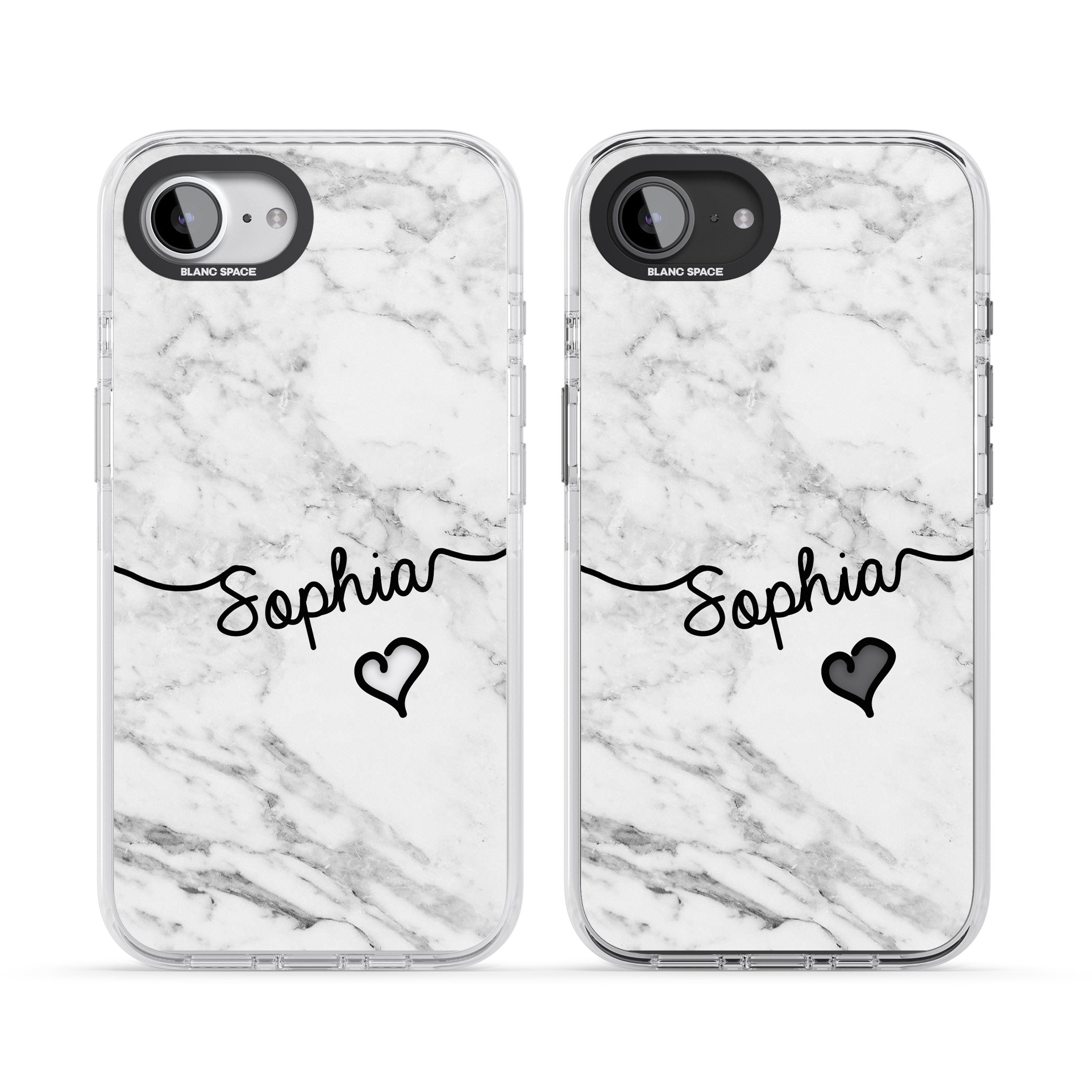 Personalised White Marble Heart