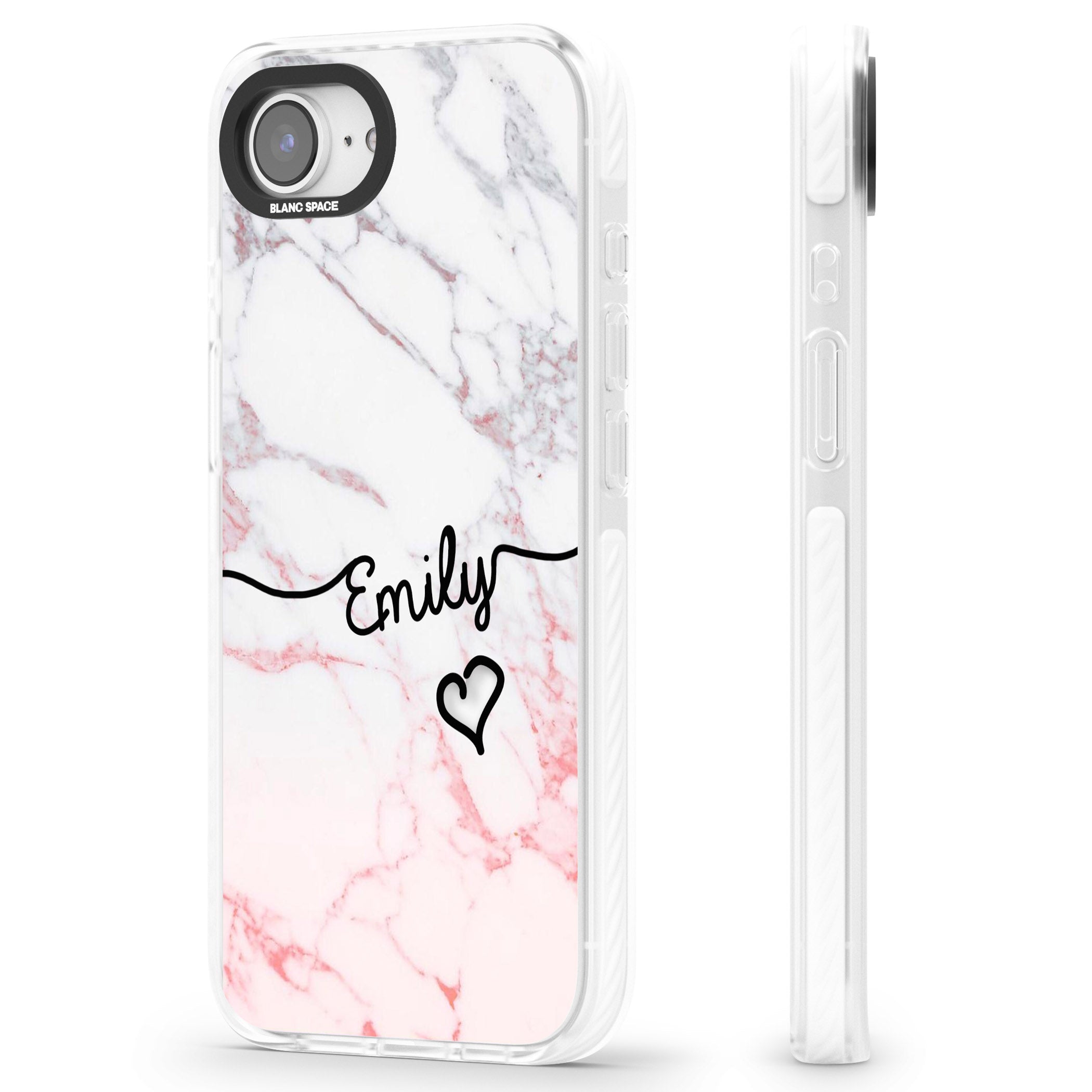 Personalised Pink Fade Marble Heart