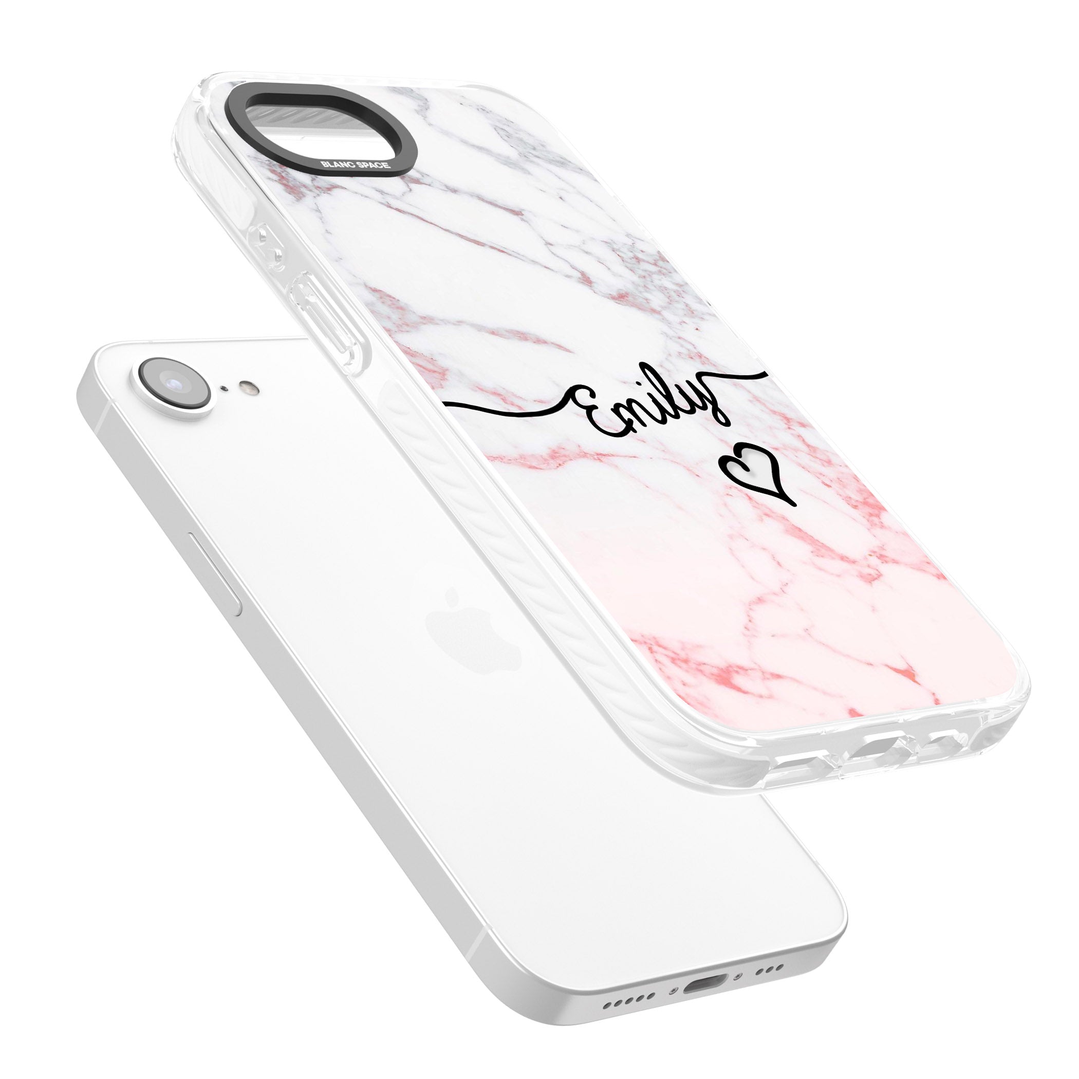 Personalised Pink Fade Marble Heart