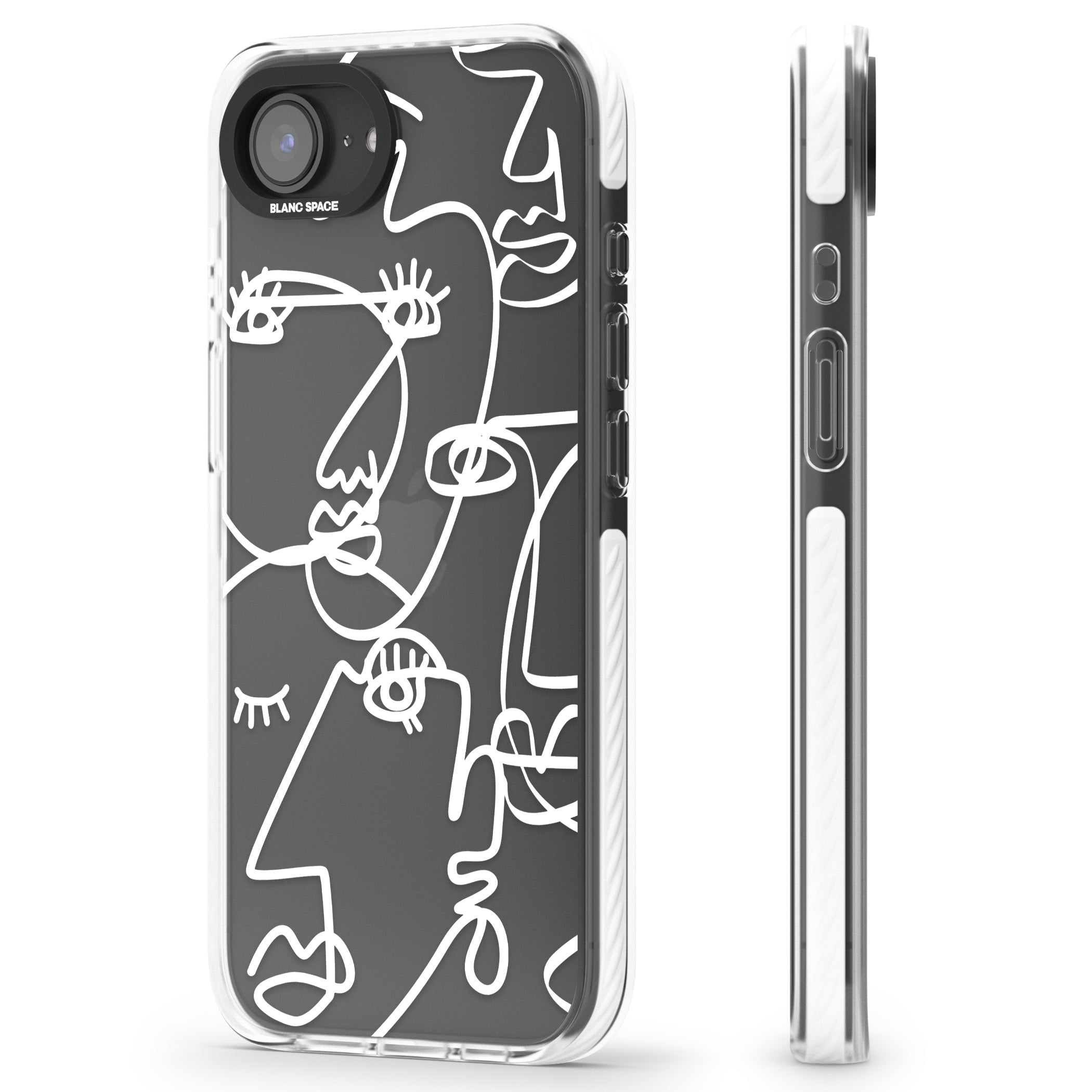 Abstract Line Art White Clear