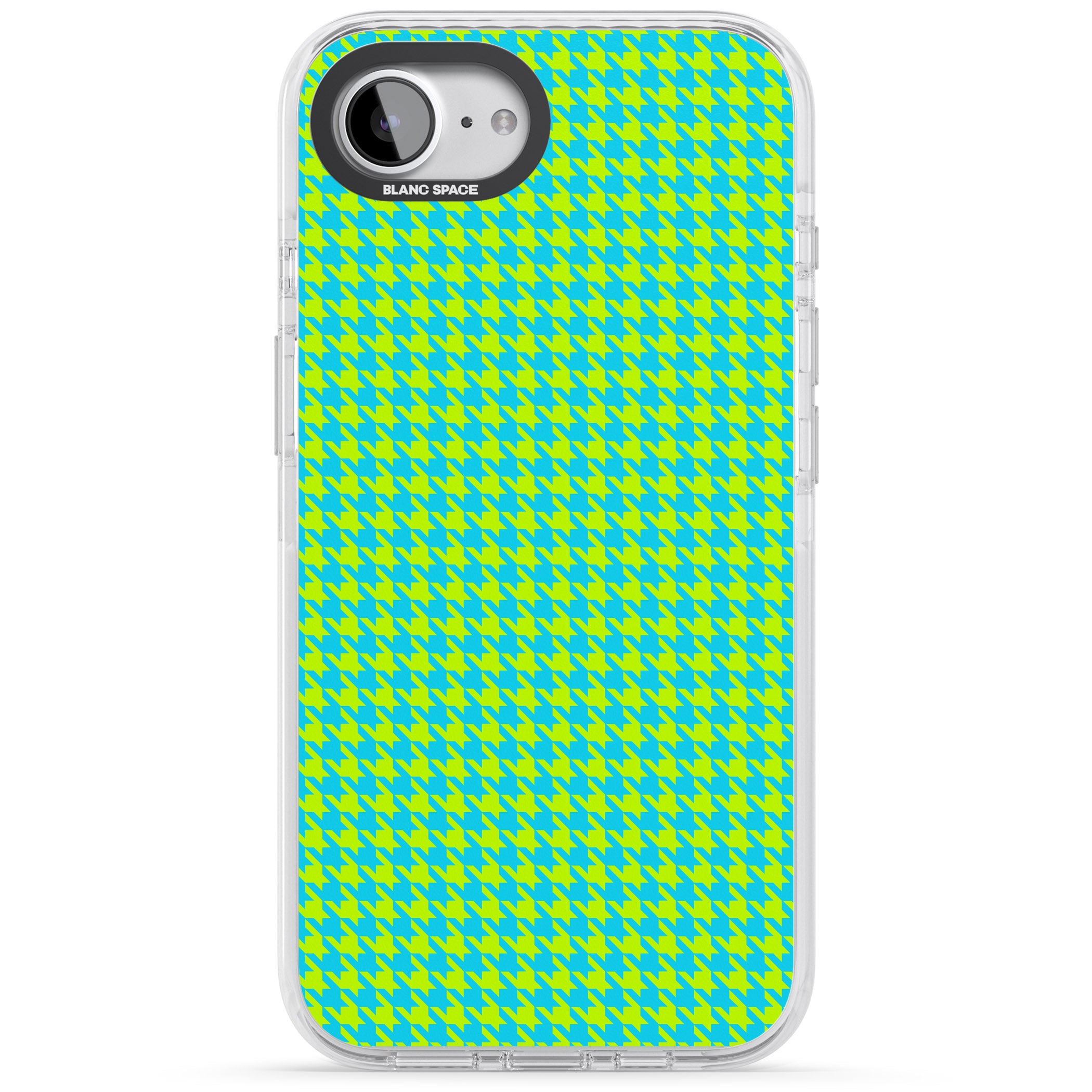 Neon Lime & Turquoise Houndstooth