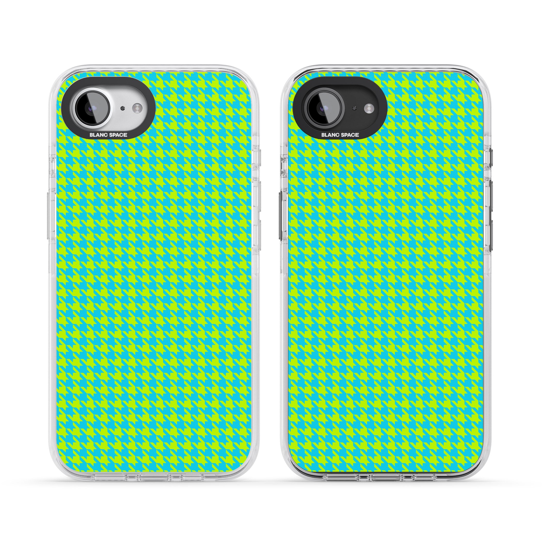 Neon Lime & Turquoise Houndstooth