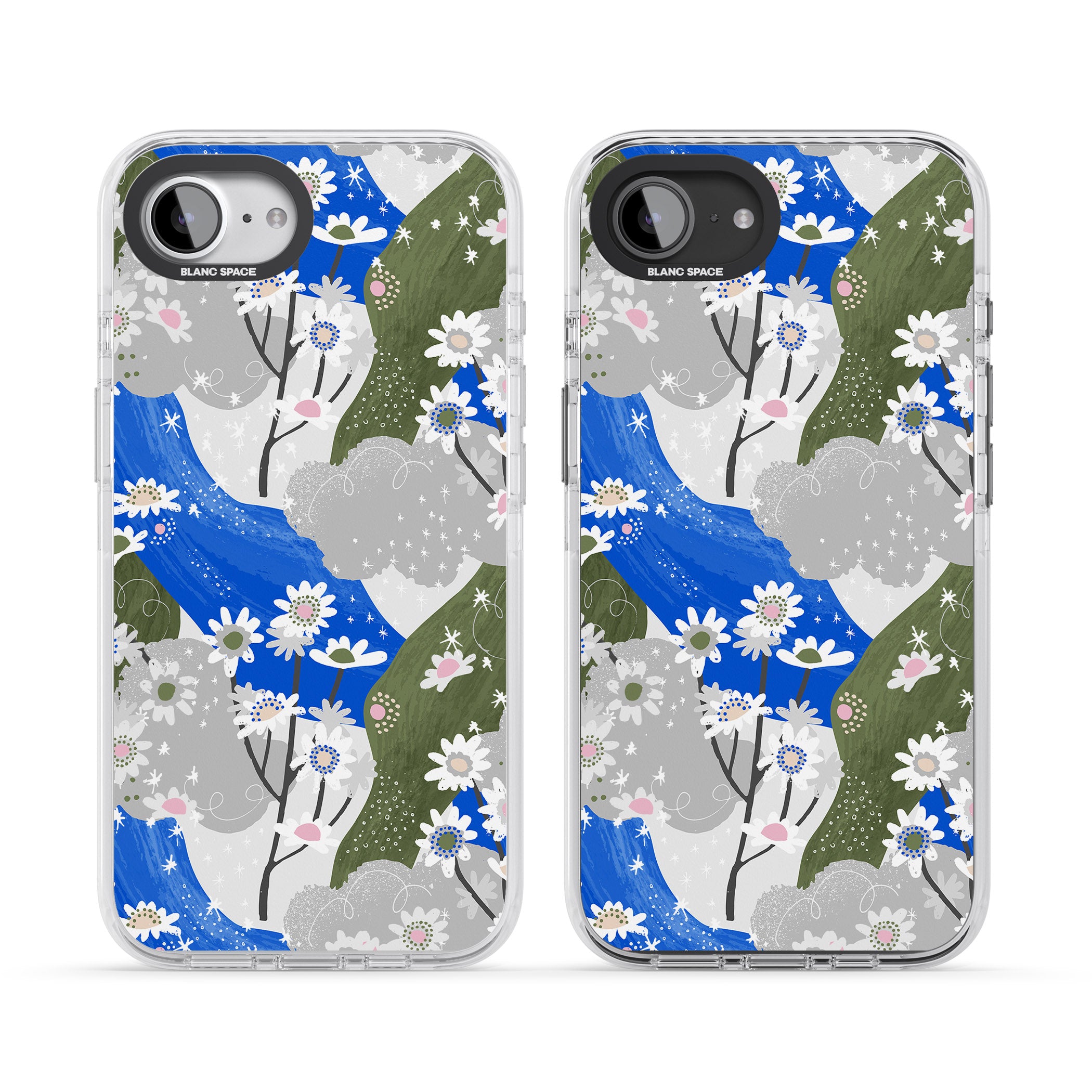 Blue & Grey Daisies Pattern