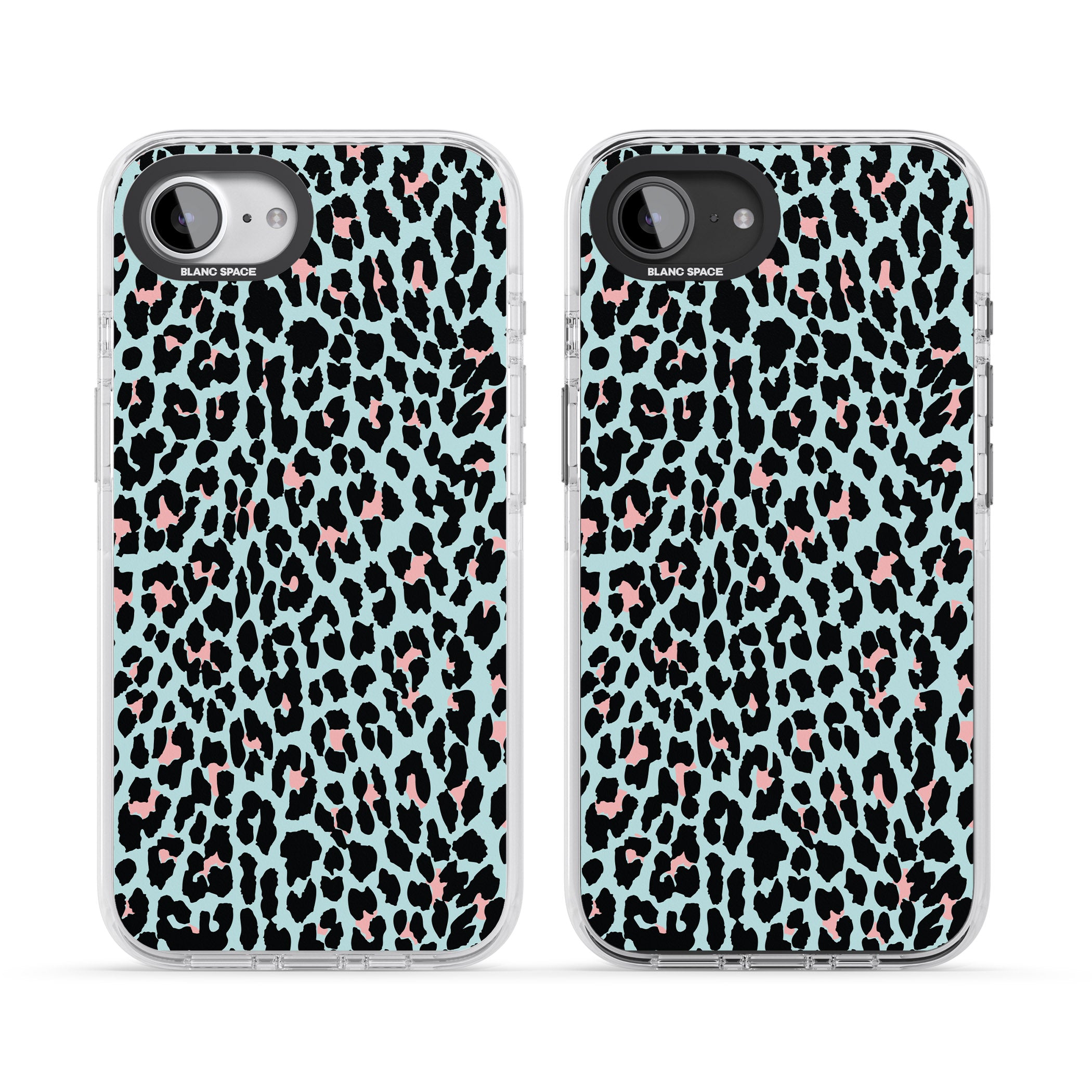 Pastel Blue & Pink Leopard Print