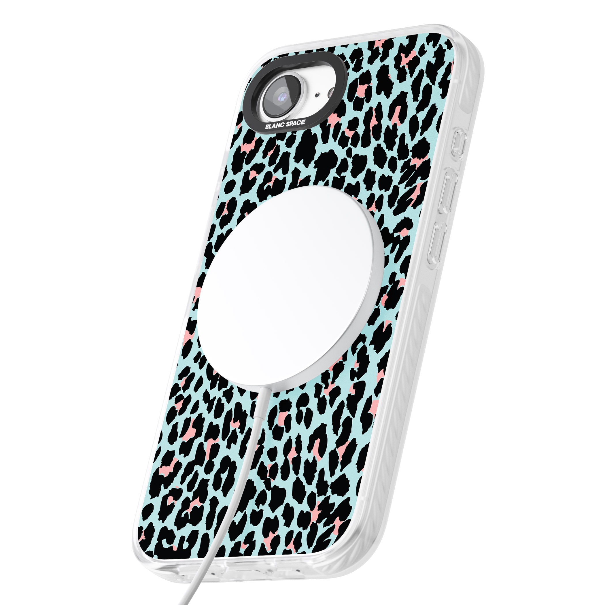 Pastel Blue & Pink Leopard Print
