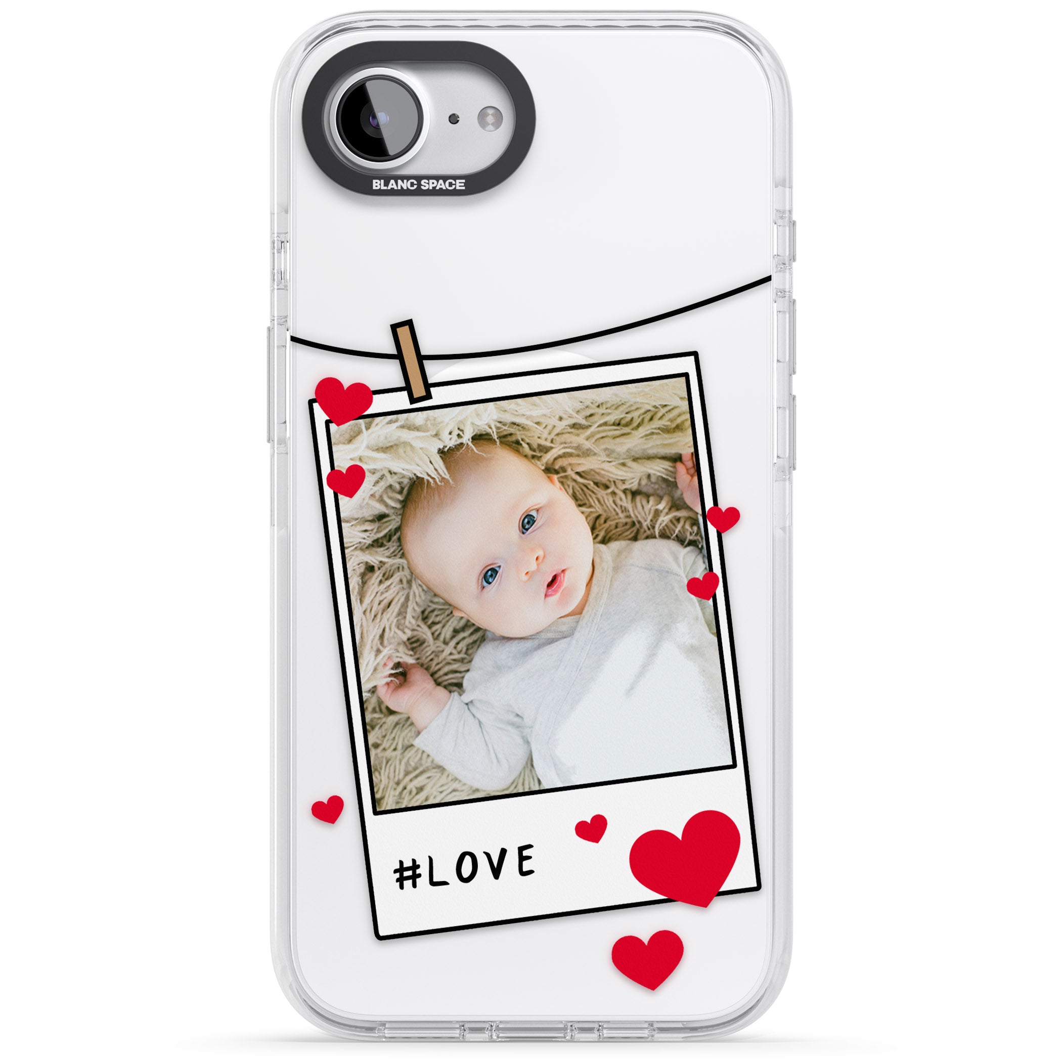 Personalised Paperclip & Hearts Instant Camera Photo