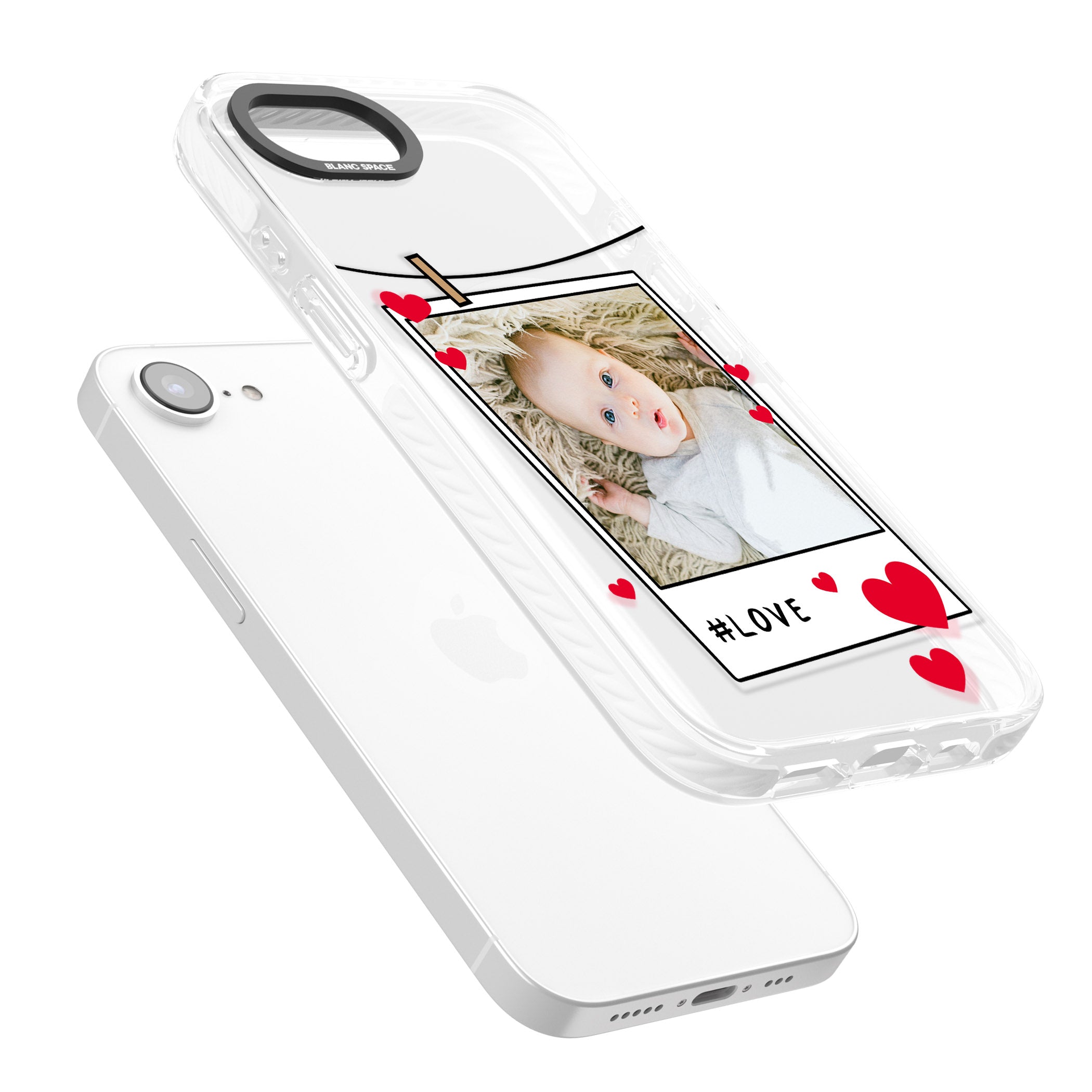 Personalised Paperclip & Hearts Instant Camera Photo