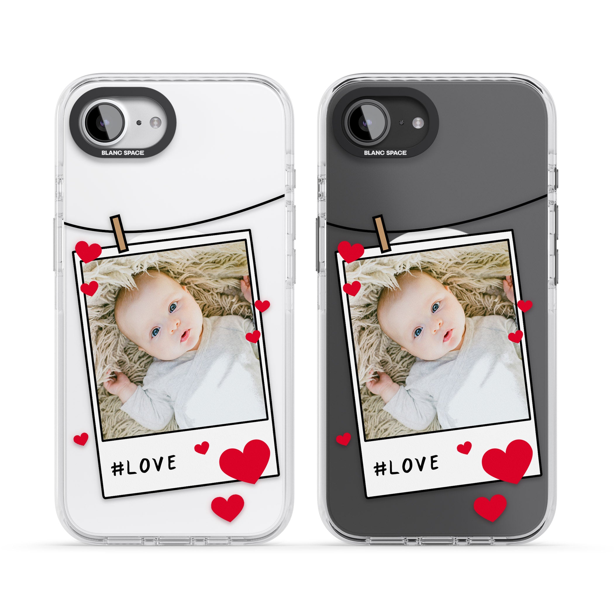 Personalised Paperclip & Hearts Instant Camera Photo