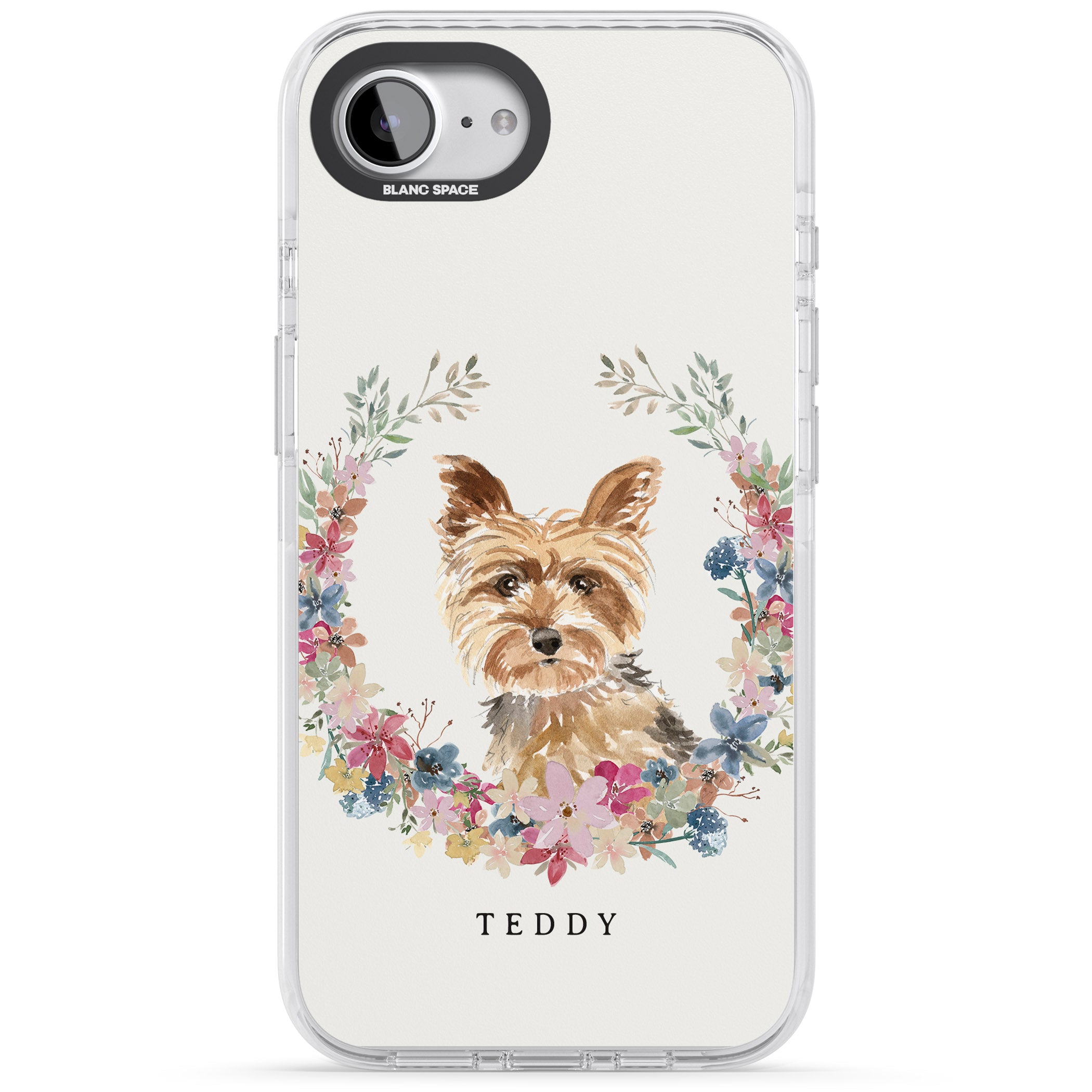 Personalised Yorkshire Terrier Floral Portrait